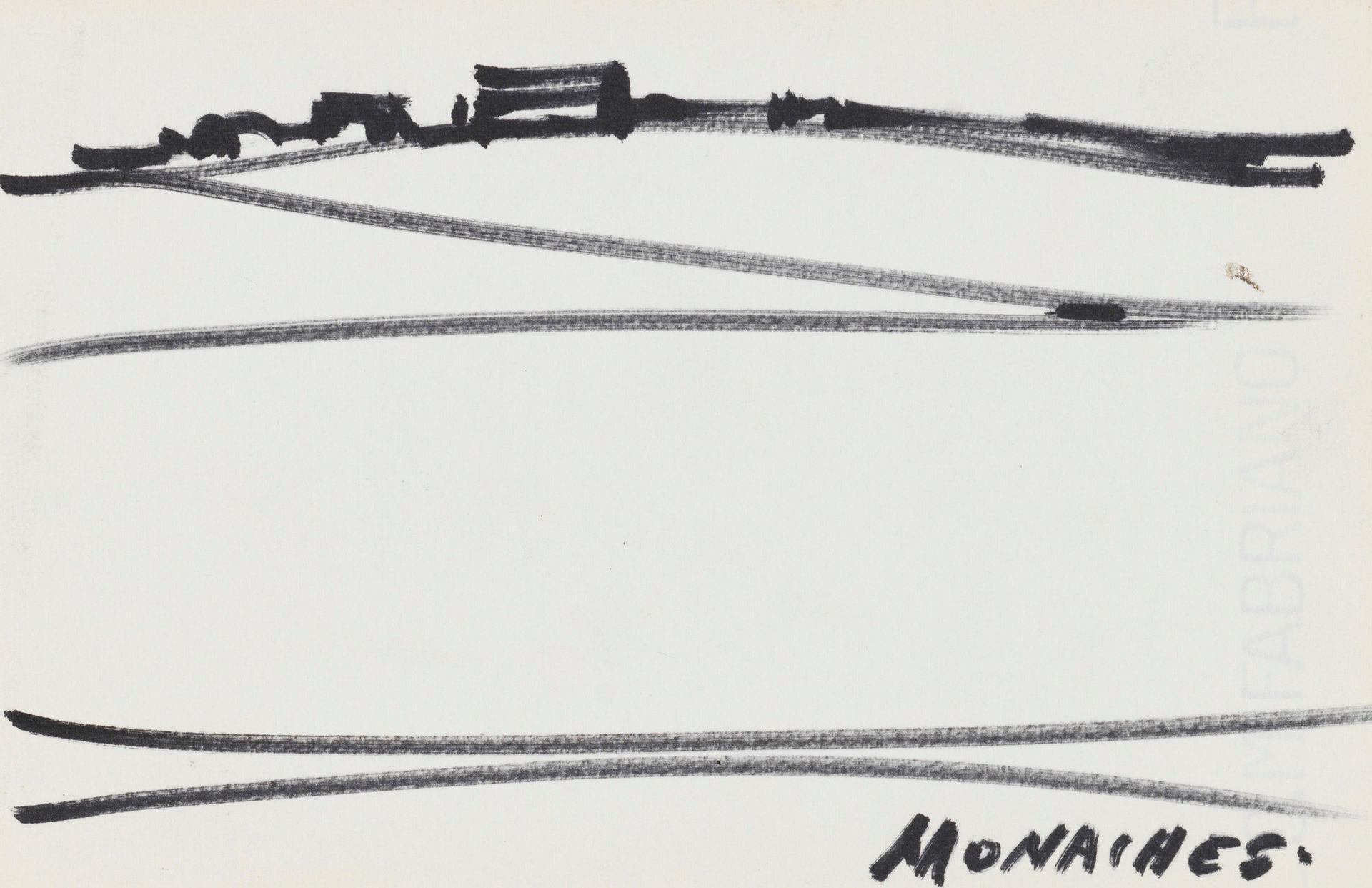 SANTE MONACHESI Sante MONACHESI (1910-1991) - 风景画 - 毛笔画 - 右下角签名 - 13 x 20 cm- 出处&hellip;