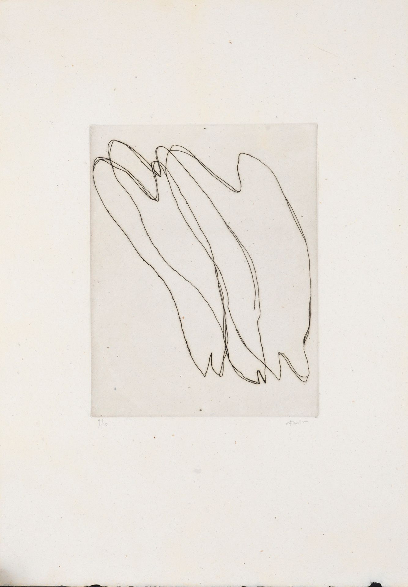 Jean FAUTRIER Jean FAUTRIER (1898-1964)- Torses - 奥弗涅纸上的蚀刻画，右下角有铅笔签名，并注明9/10 - 5&hellip;
