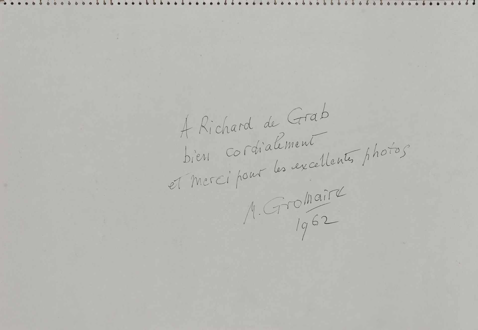 André GROMAIRE André GROMAIRE, dédicace sur papier libre "A Richard de Grab, bie&hellip;
