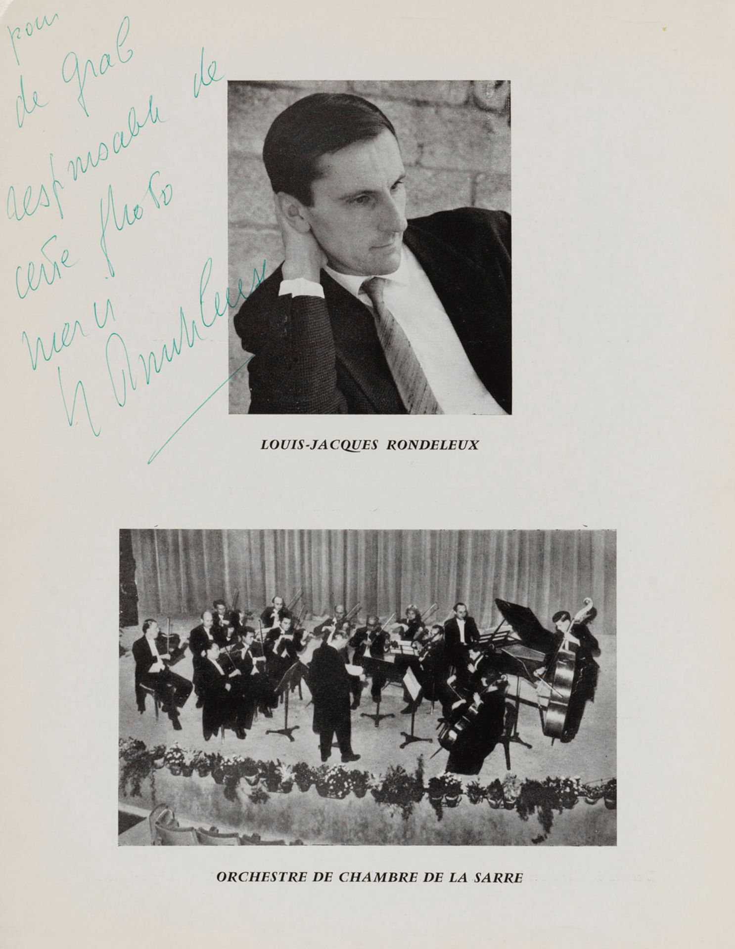 Louis Jacques RONDELEUX Louis Jacques RONDELEUX - Programme salle Gaveau, 1961 -&hellip;