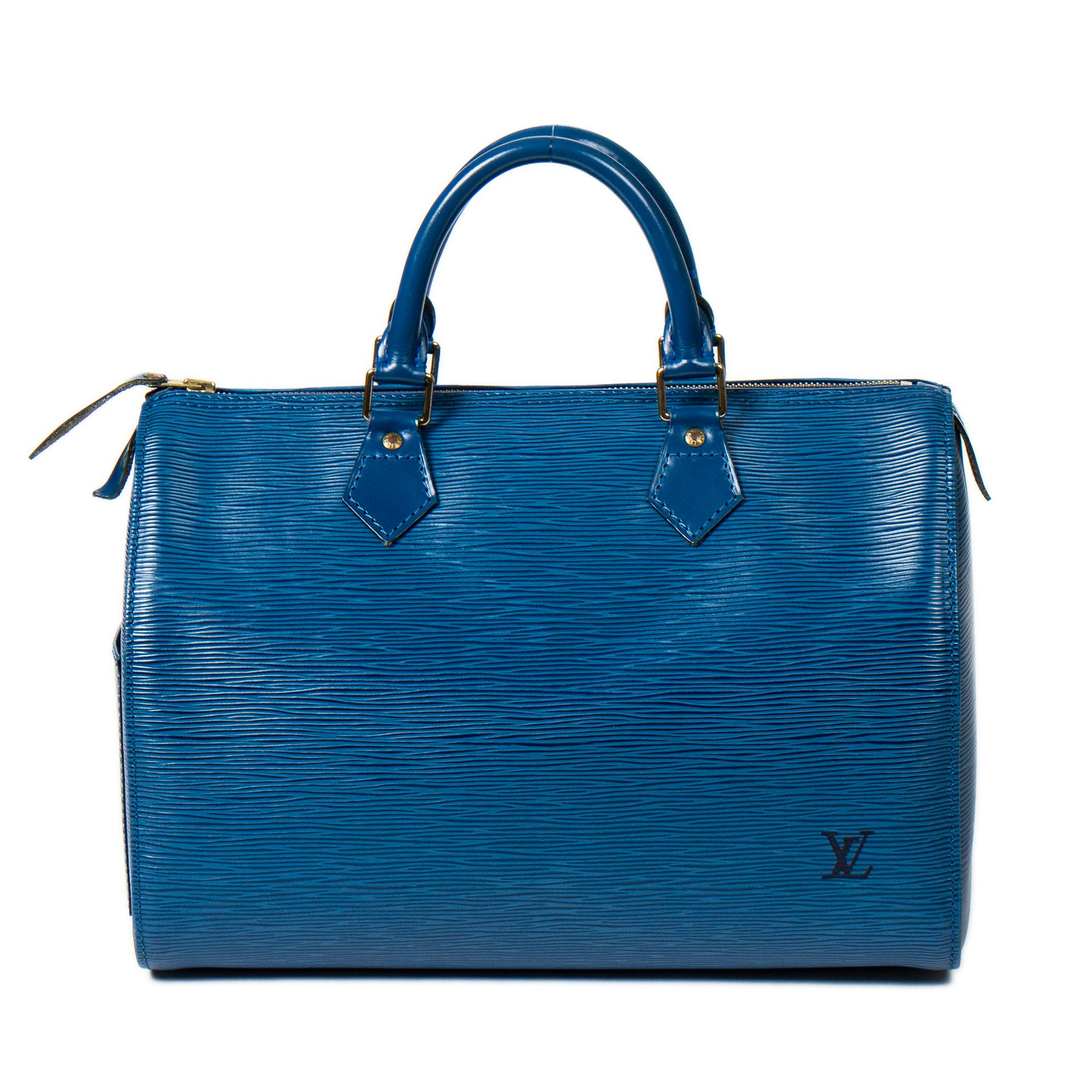 Louis Vuitton LOUIS VUITTON – Sac à main Speedy 30 – En cuir épi bleu – Intérieu&hellip;