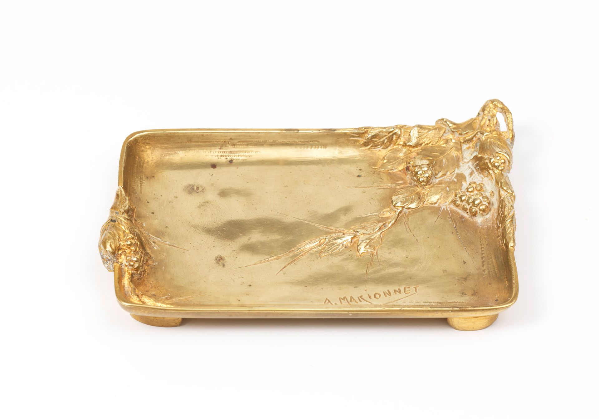 Albert MARIONNET Albert MARIONNET (1852-1910) - Vide poche en bronze doré - 15 x&hellip;