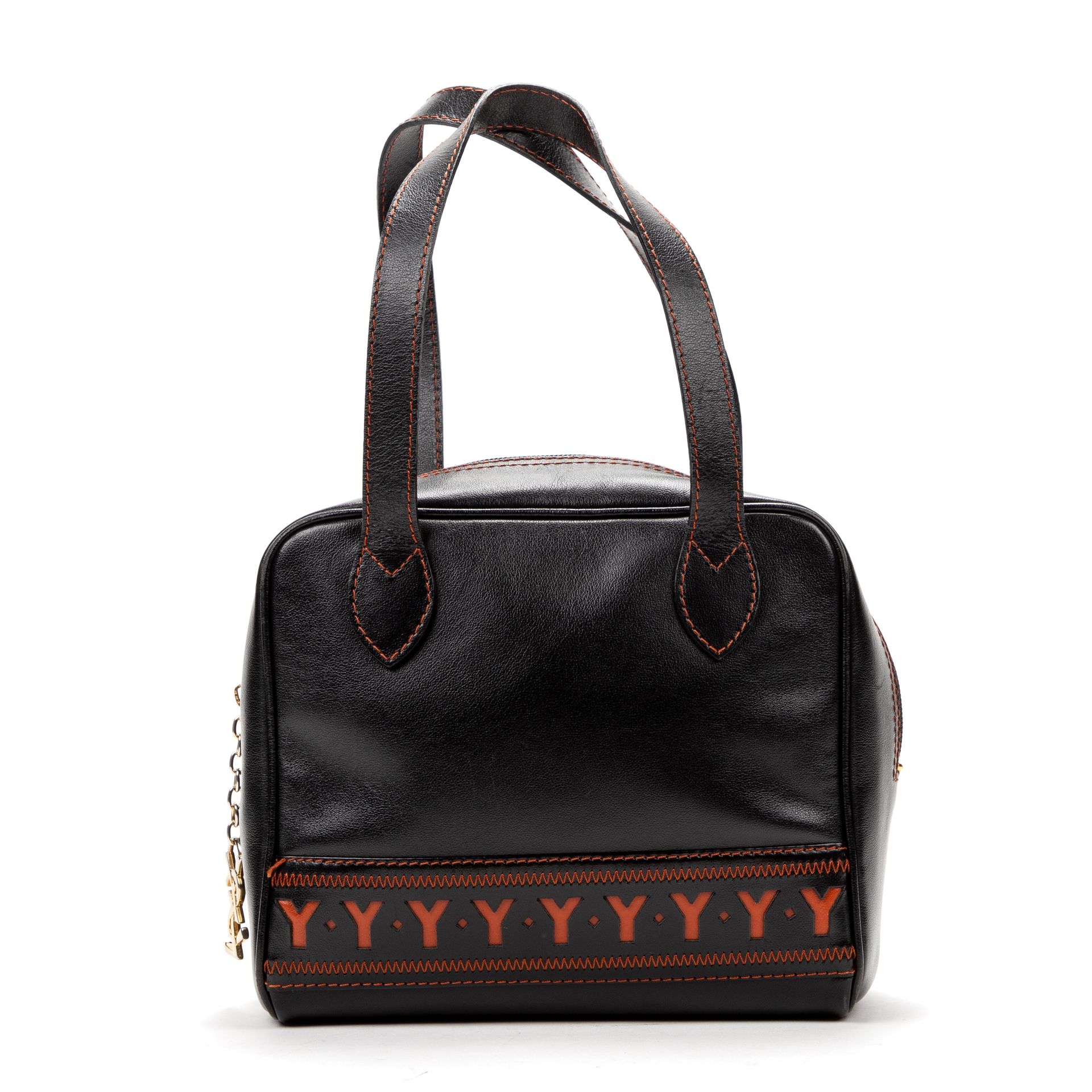 Yves Saint Laurent YVES SAINT LAURENT - Petit sac à main de forme boîte en cuir &hellip;
