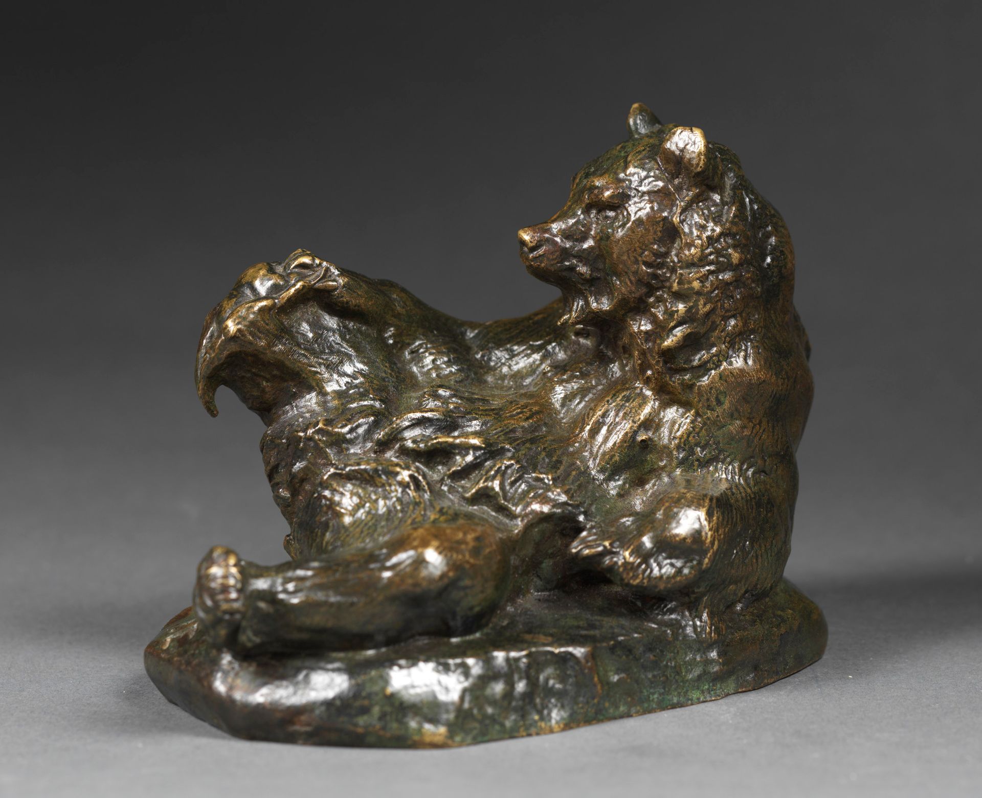 Antoine-Louis BARYE Antoine-Louis BARYE (1795-1875) - Sitzender Bär N°2 - Bronze&hellip;