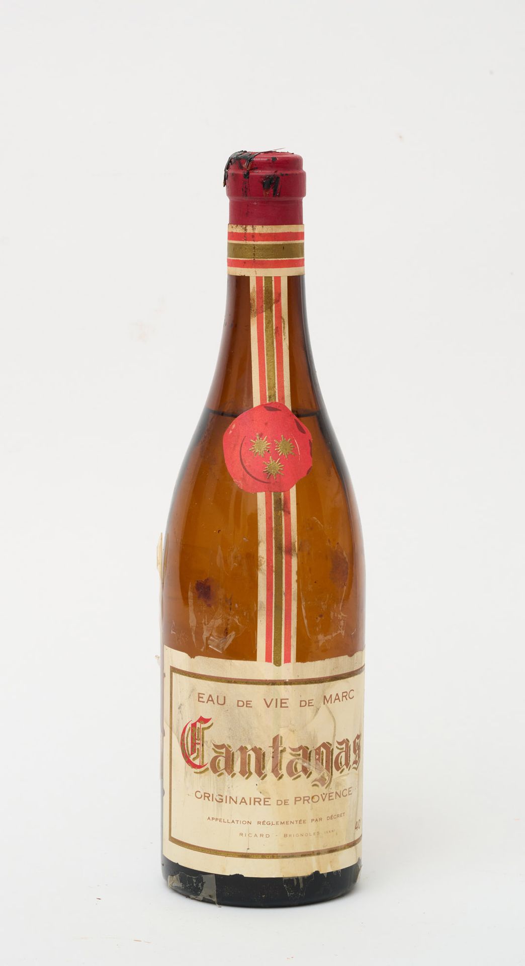 Vin et alcool 1 bouteille EAU DE VIE DE MARC Cantagas (Niveaux haute épaule, éti&hellip;