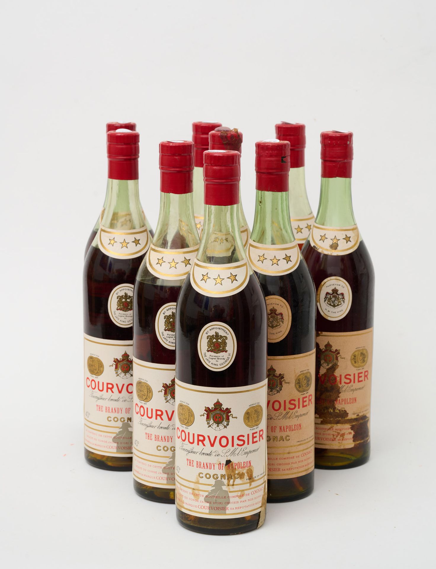 Vin et alcool 9 bouteilles COGNAC COURVOISIER (trois étoiles - The Brandy of Nap&hellip;