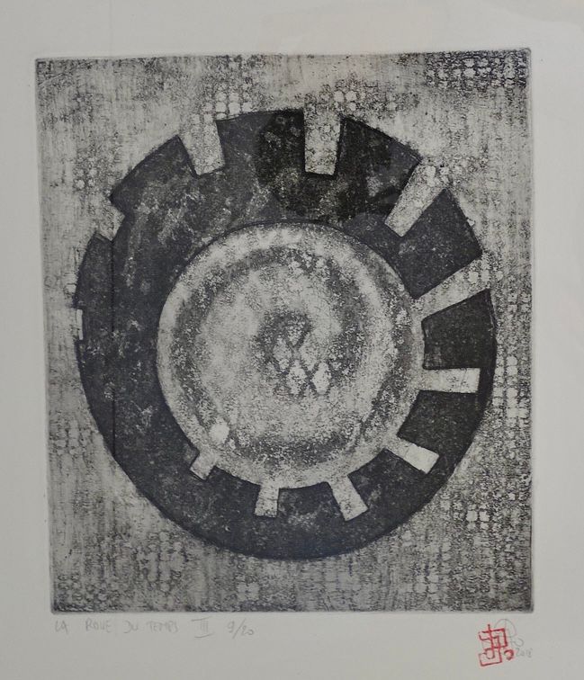 Do Delaunay La roue du temps - Signée en bas à droite - Datée 2018 - 30 x 40 cm