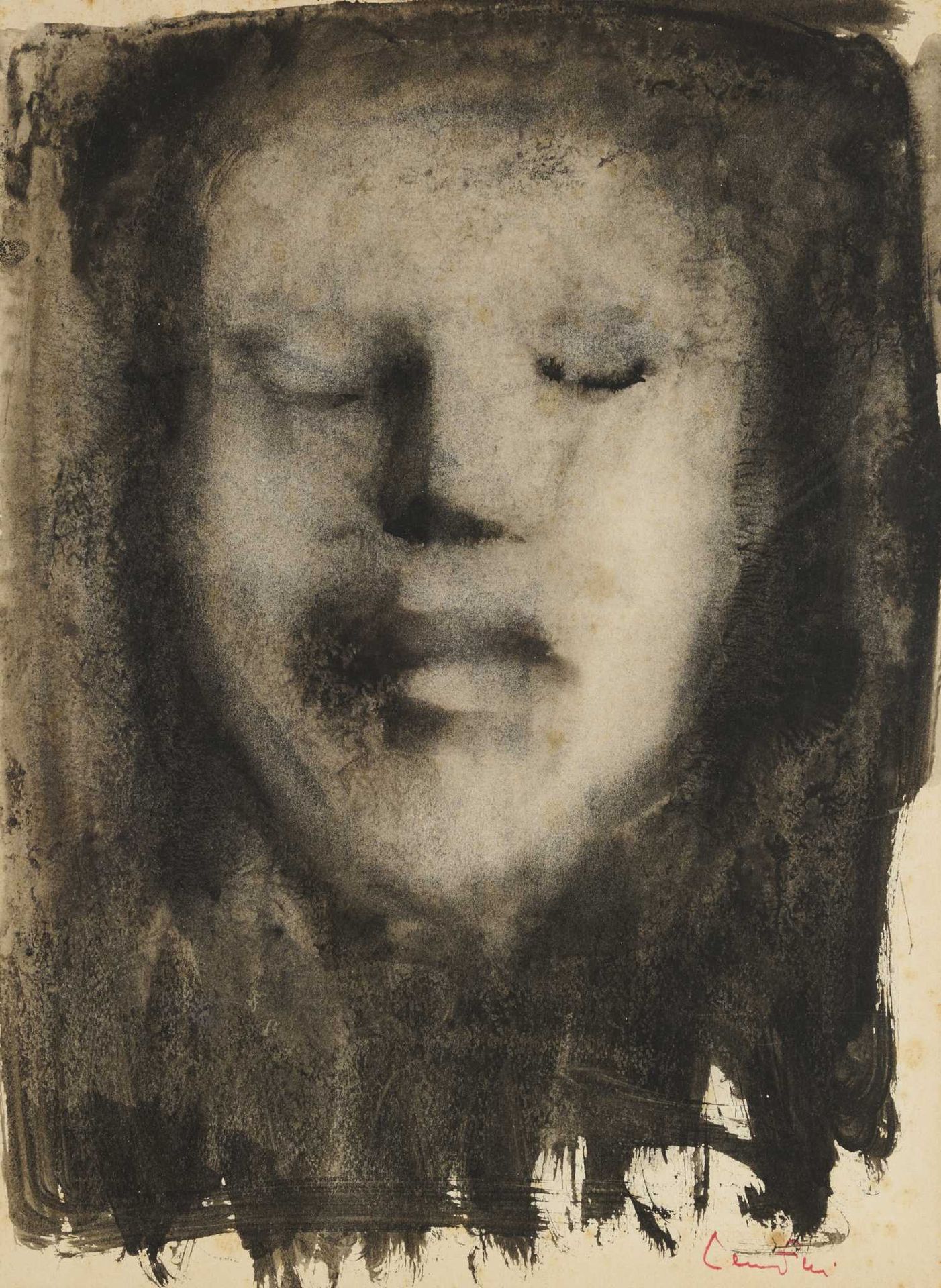 Léonor FINI Léonor FINI (1907-1996) - Portrait de femme - Lavis signé en bas à d&hellip;