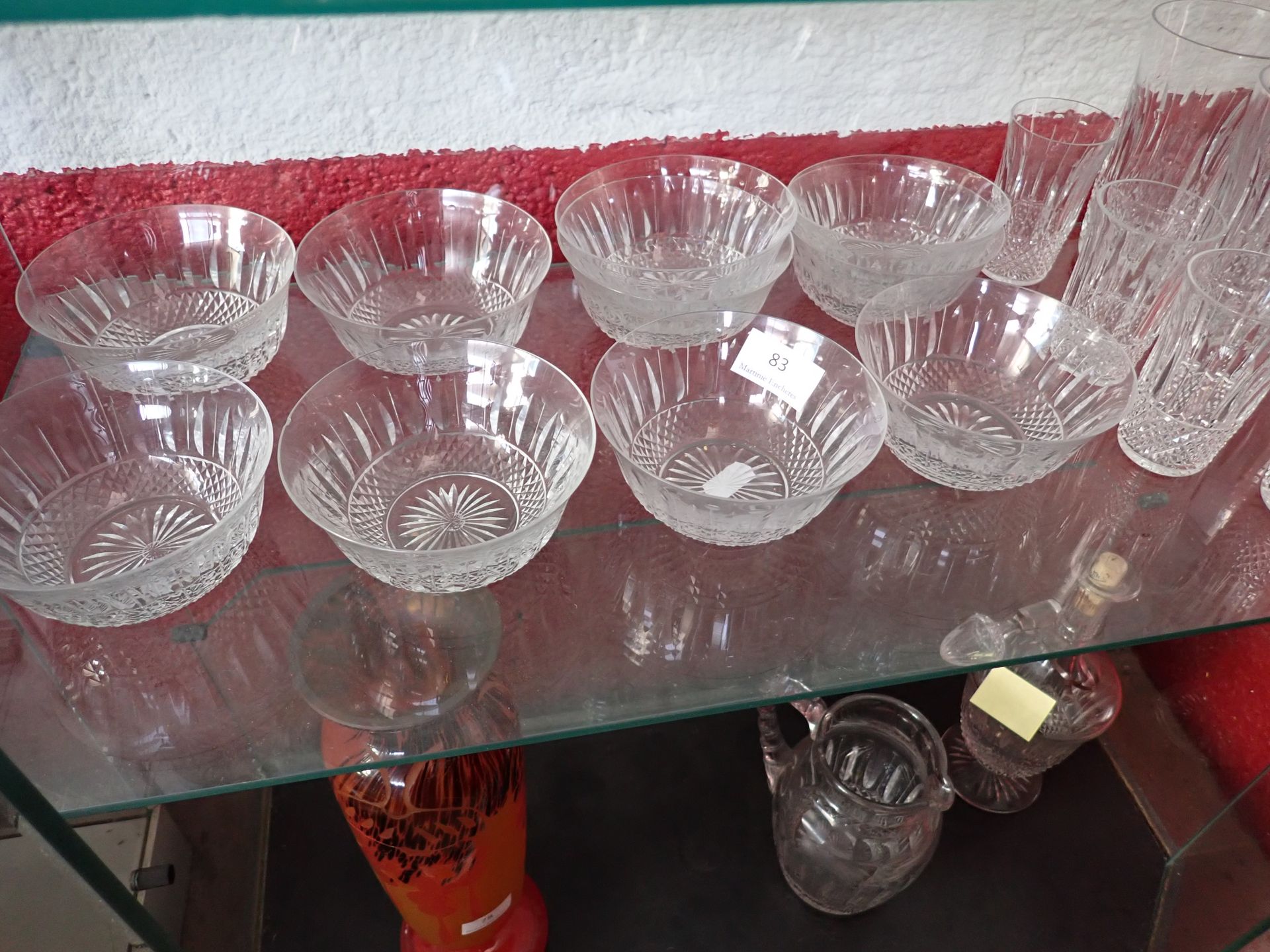 SAINT LOUIS 
10个水晶水果碗模型TOMMY（一个芯片）。