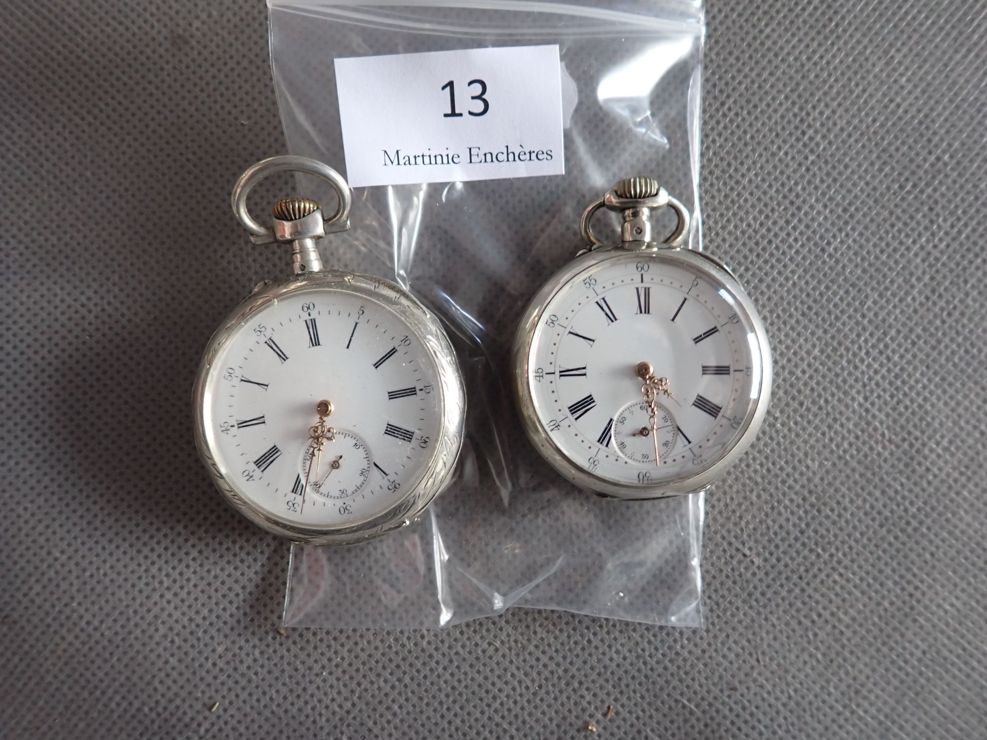 Null Lot of 2 pocket watches, silver cases