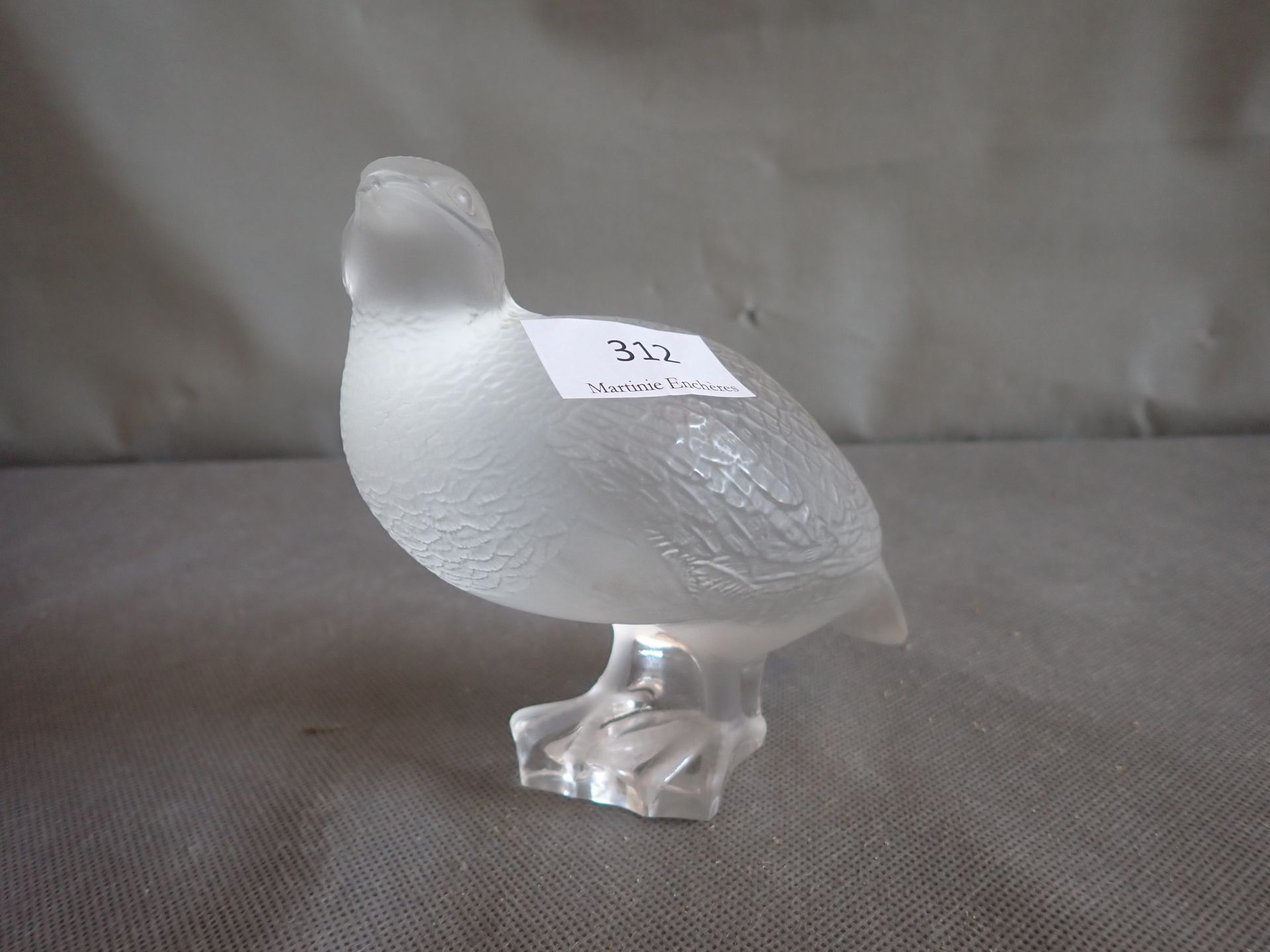 Null LALIQUE FRANCE Partridge in crystal, H 14 cm