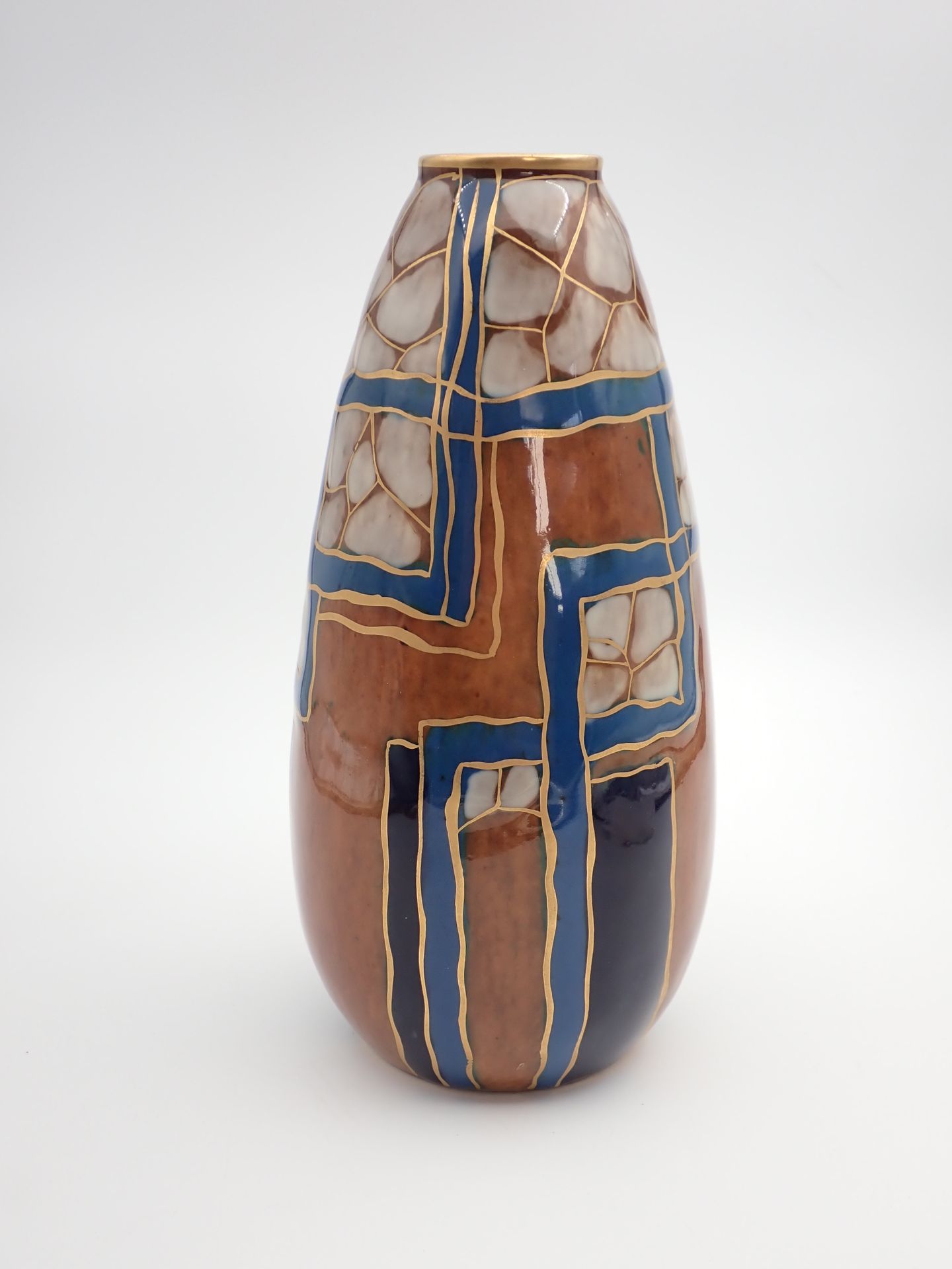 Null THARAUD CAMILLE (1878-1956) Vase bouteille, en émaux de grand feu, réhauts &hellip;