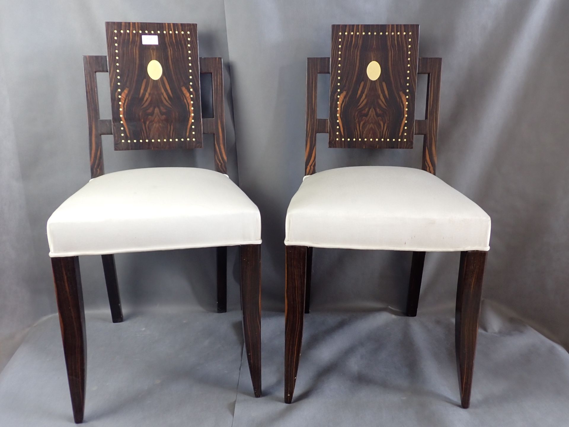 Null Coppia di sedie in stile Art-Déco, impiallacciate in palissandro, H 86 cm