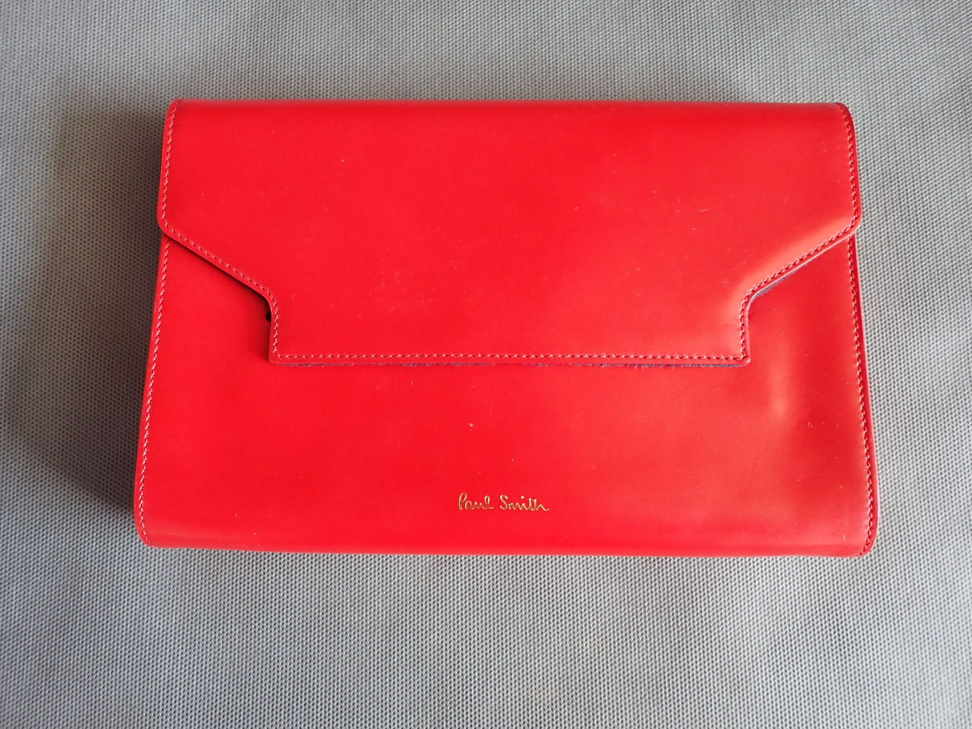 Null PAUL SMITH Red leather clutch bag with small coin purse 15x22 cm
