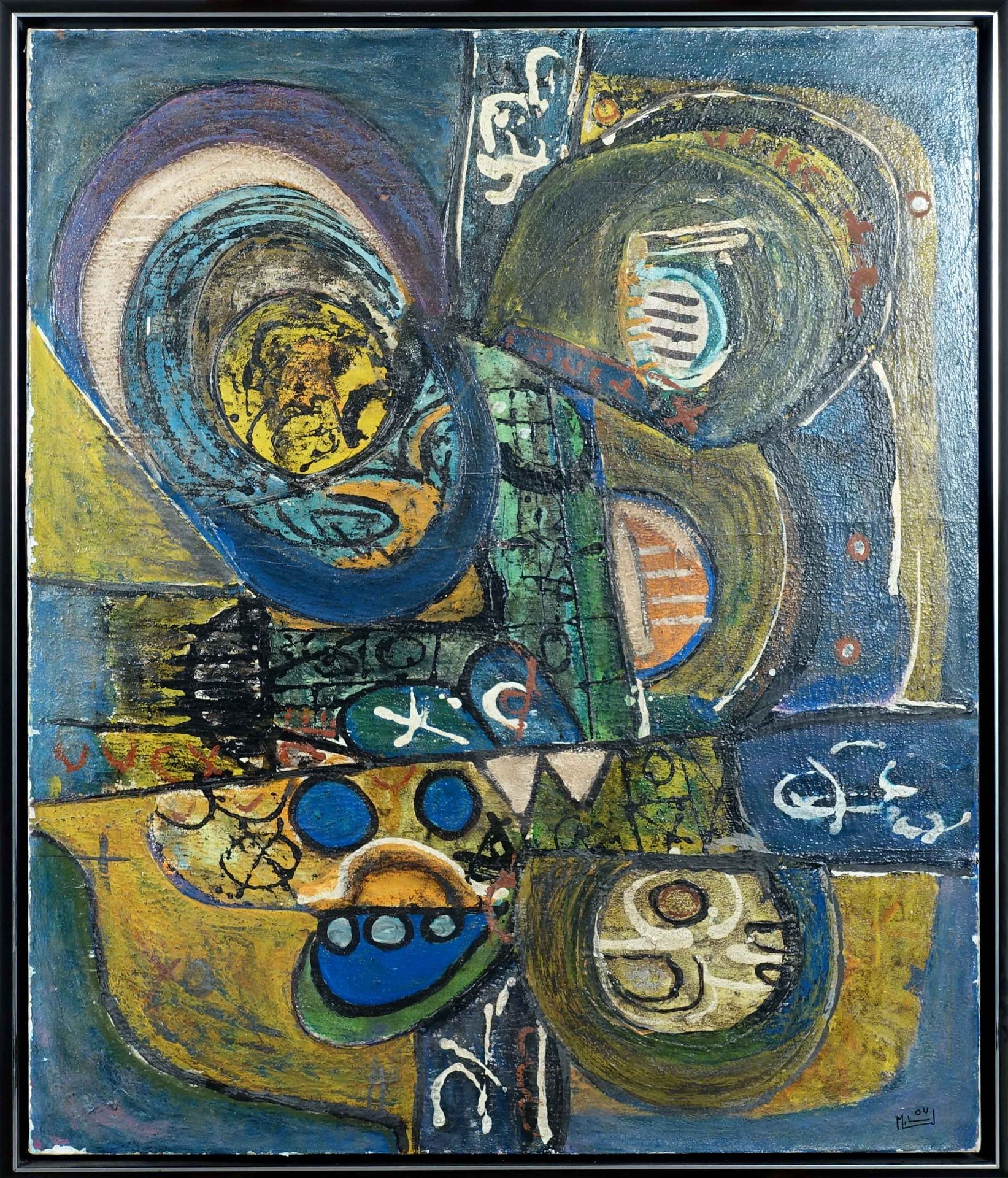 Miloud Labied (1939-2008). Composición (fechada en 1975). Óleo sobre lienzo, fir&hellip;