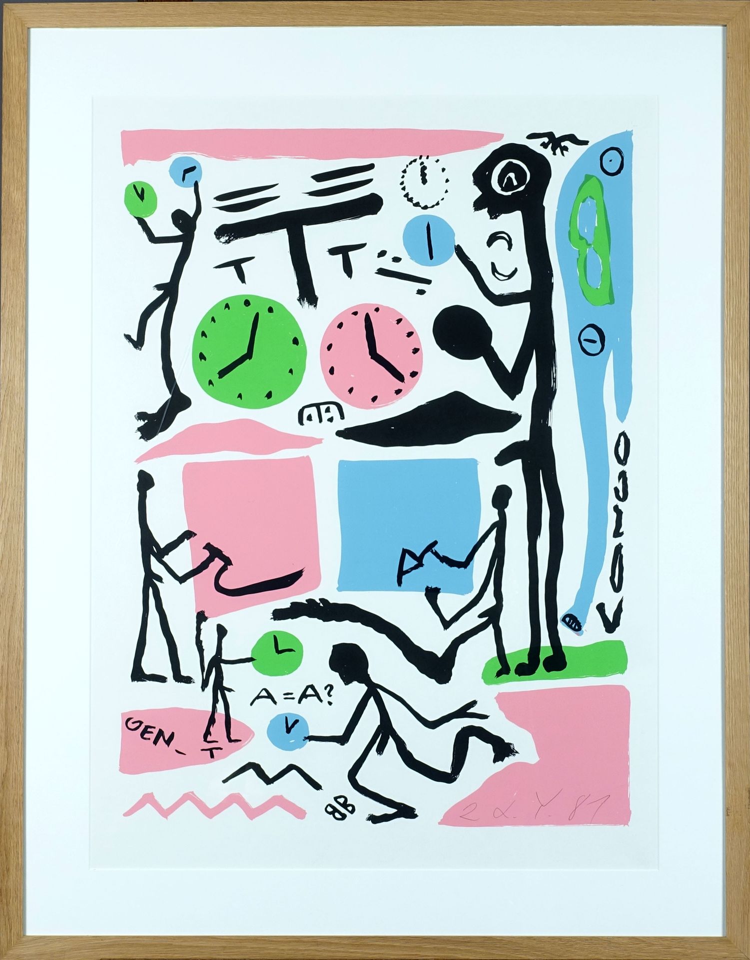 A. R. Penck (1939-2017). Ohne Titel (datiert 81). Lithografie. Maße: 95 x 69 cm.