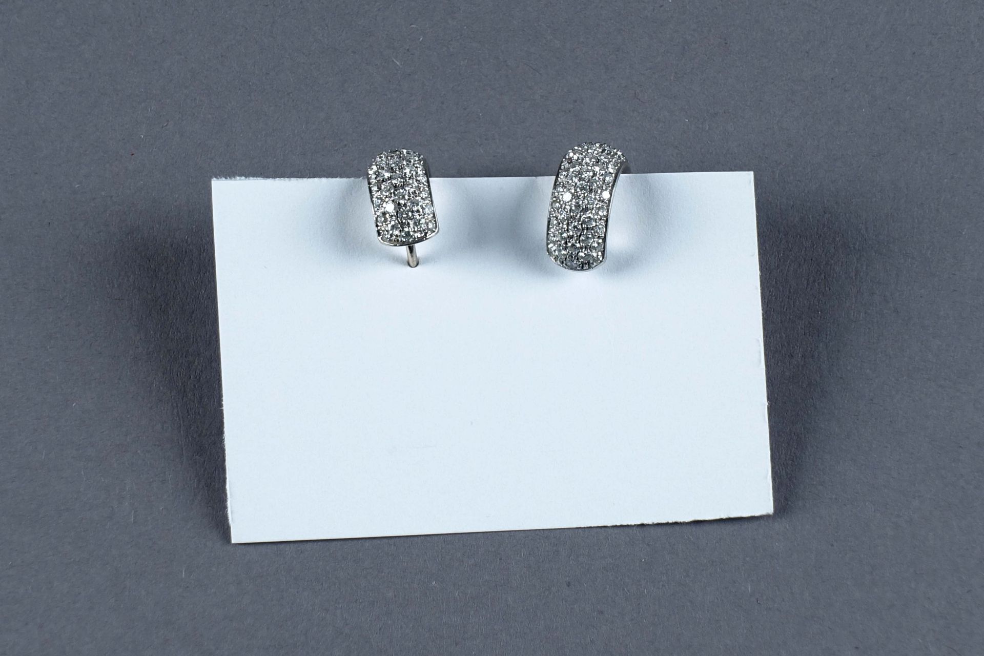 Paire de Boucles d’Oreilles. Set with eighty-four brilliant-cut diamonds (approx&hellip;