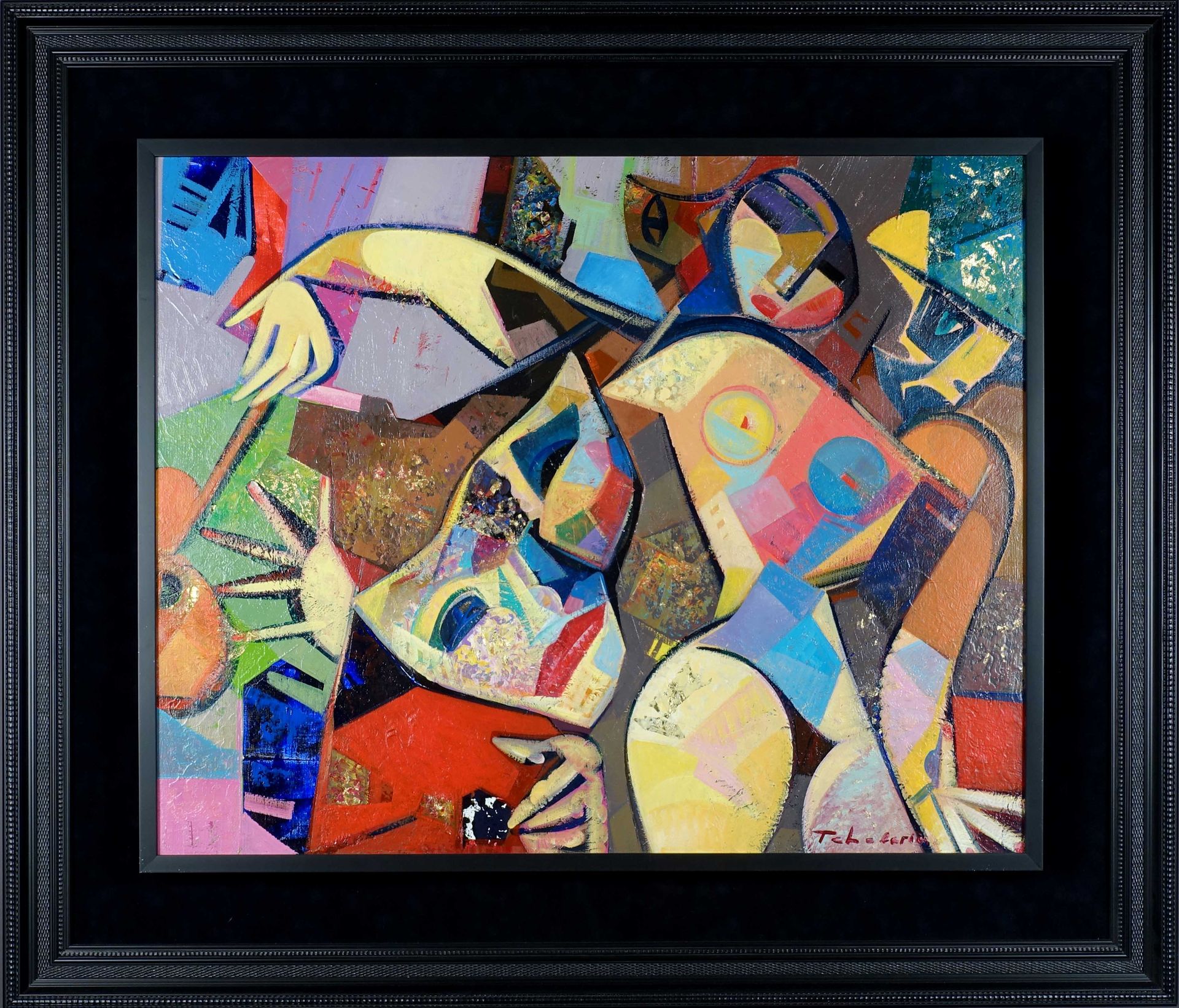 Igor Tcholaria (1959). 两人的爱情。布面油画，右下方有签名。背面有副署和标题。尺寸：80 x 100厘米。