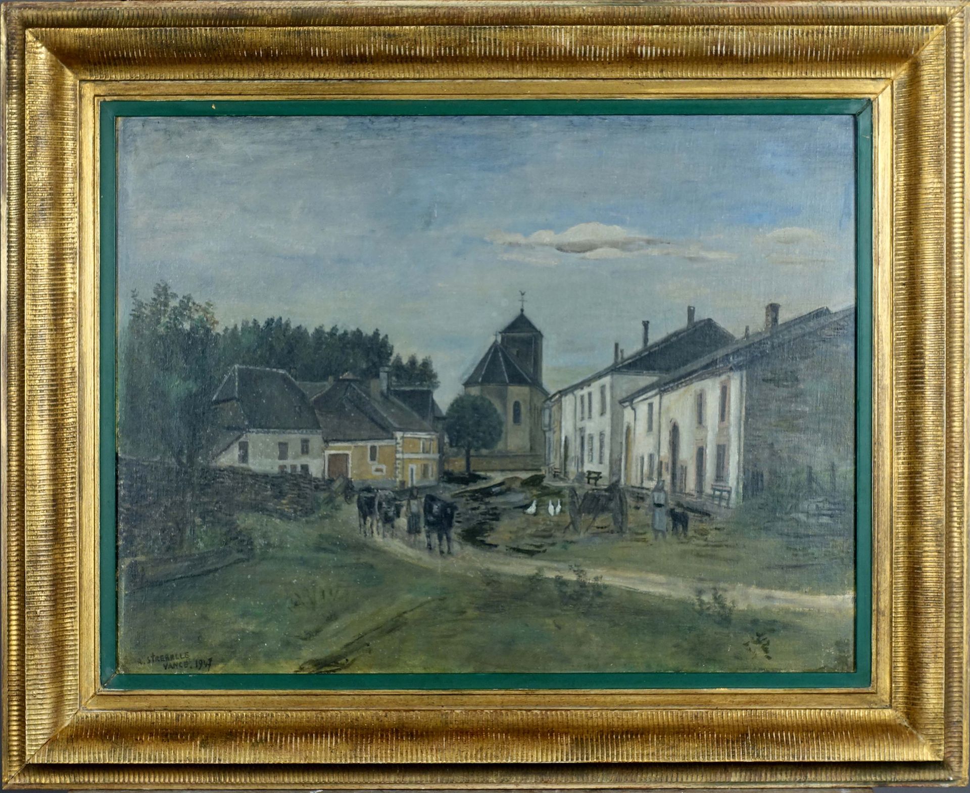 Rodolphe Strebelle (1880-1959). Vance les Etalle（日期为1947年）。马鲁弗莱德纸板，左下角签名。尺寸：50 x&hellip;