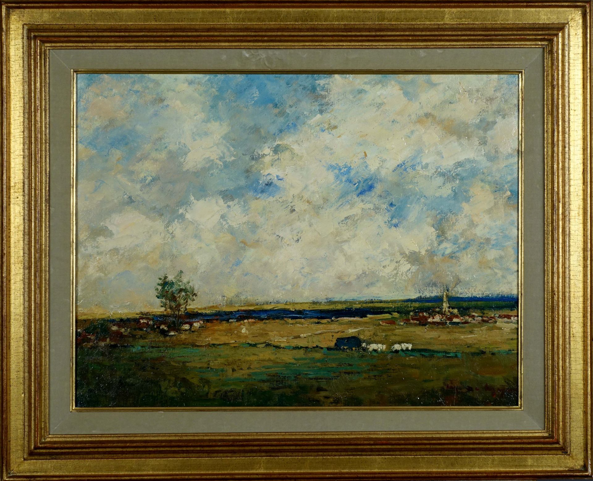 Maurice de Meyer (1911-1999). 景观。布面油画，右下方有签名。尺寸：45 x 60厘米。