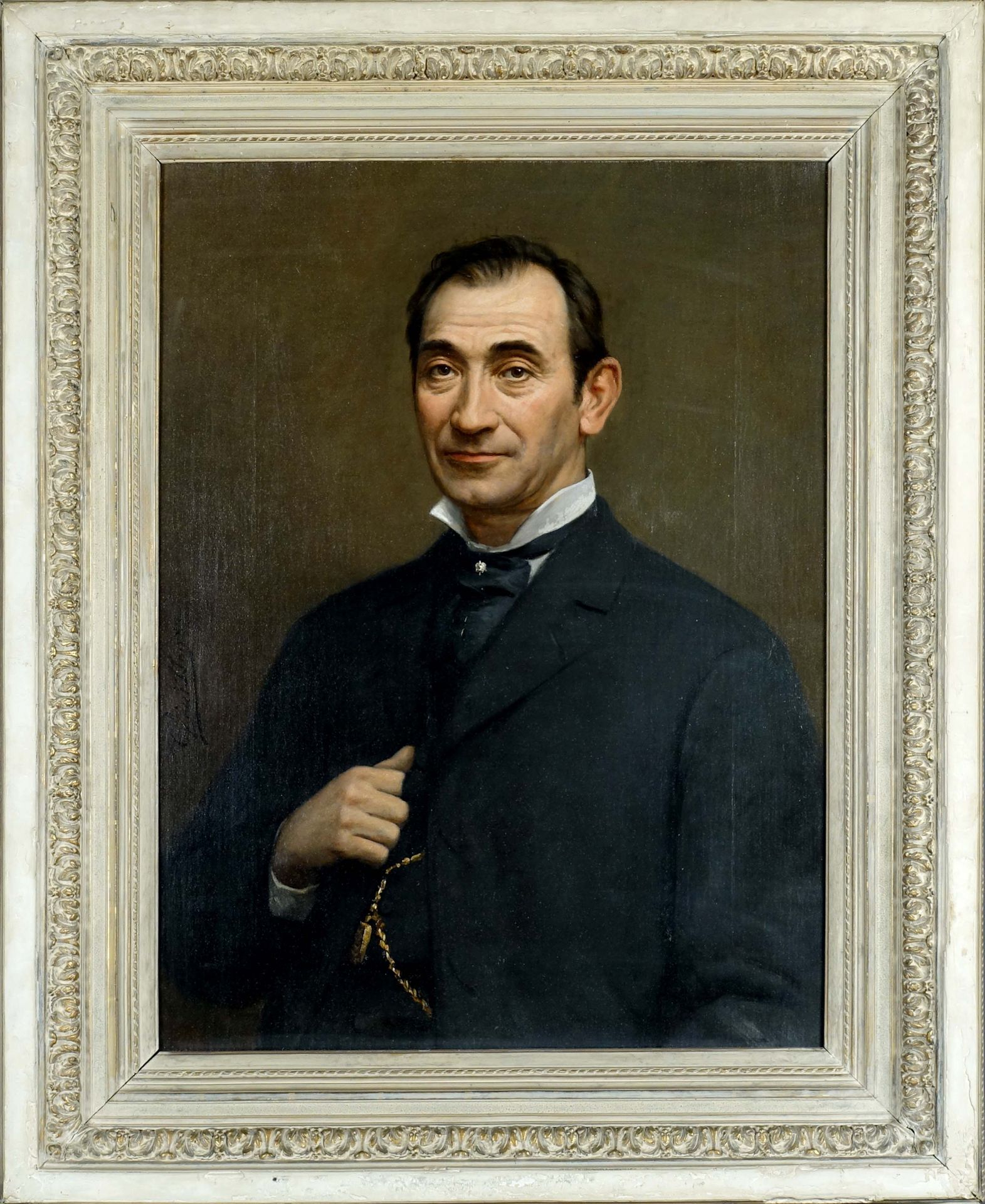 Georges Paul Genisson (1835-1896). Ritratto di un uomo (datato 86). Olio su tela&hellip;