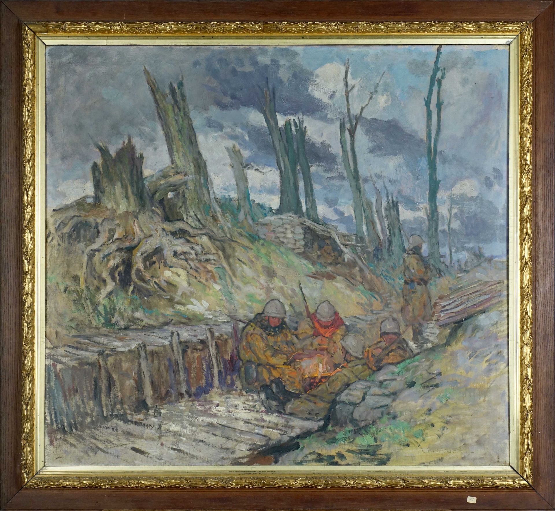 Fernand Allard l’Olivier (1883-1933). The trenches. Oil on canvas, signed lower &hellip;