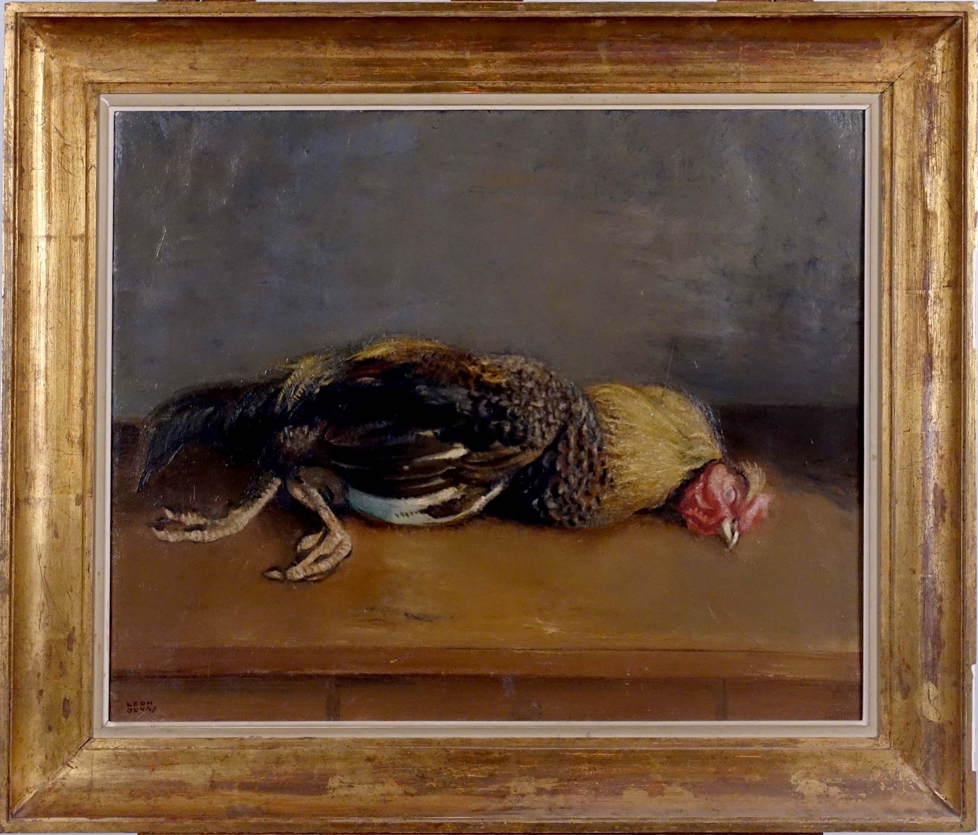 Léon Devos (1897-1974). Still life with a pheasant - Landscape. Oil on canvas si&hellip;