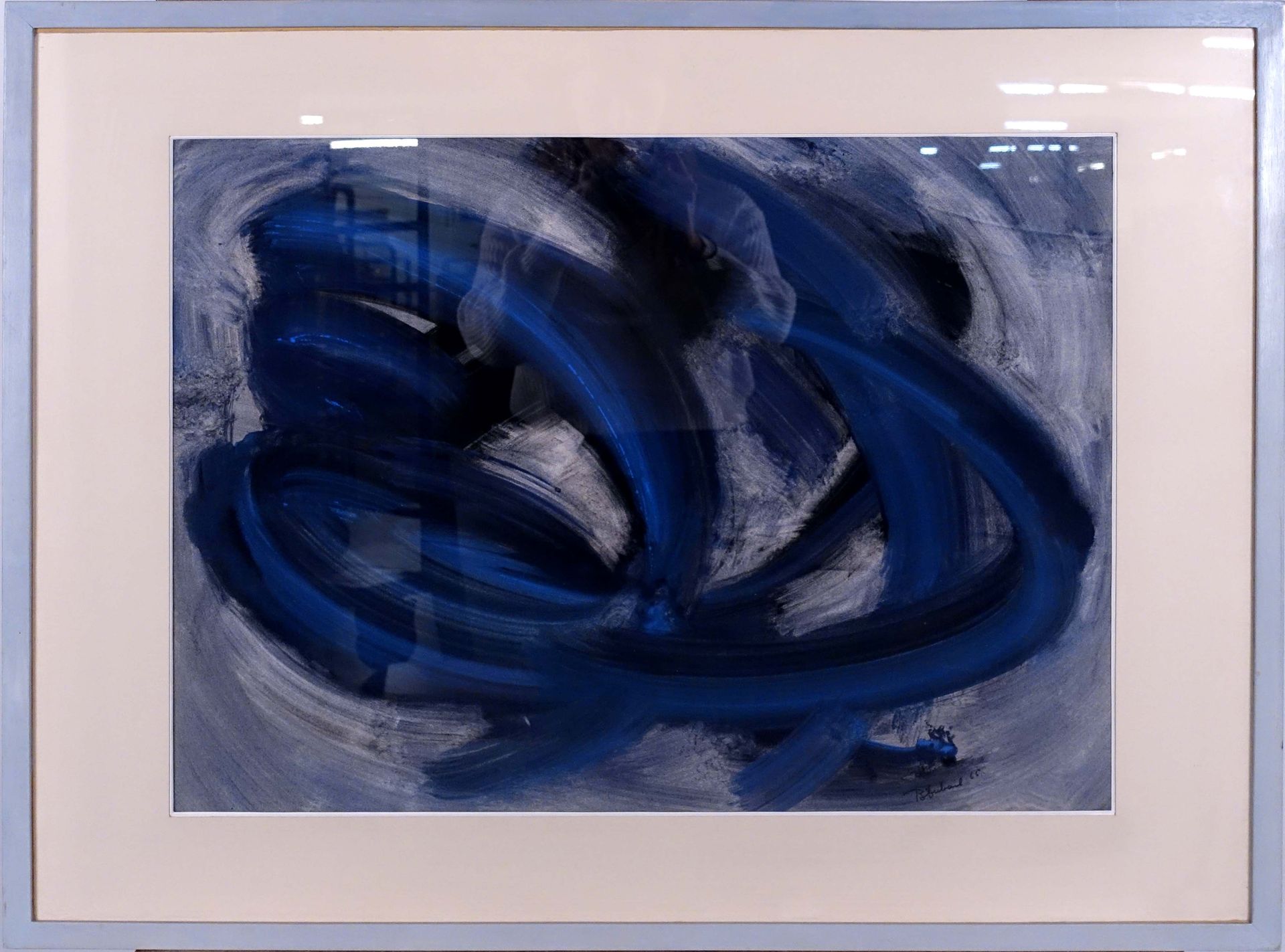 Berthe Dubail (1911-1984). 构成（日期为65）。纸上水粉画，右下角有签名。N° 36.尺寸：47 x 63厘米。