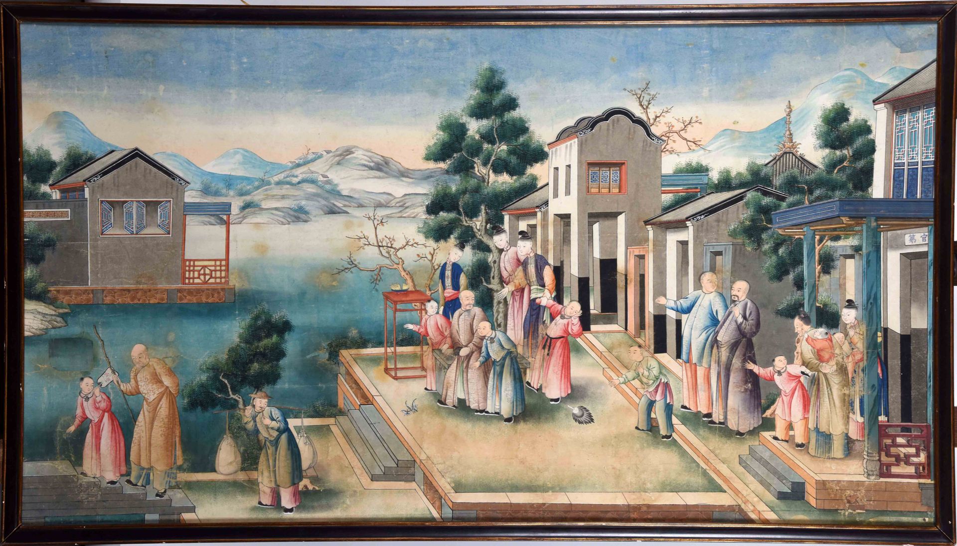 Chine, de la période Qianlong, de la seconde moitié du XVIIIe siècle. Scène de l&hellip;