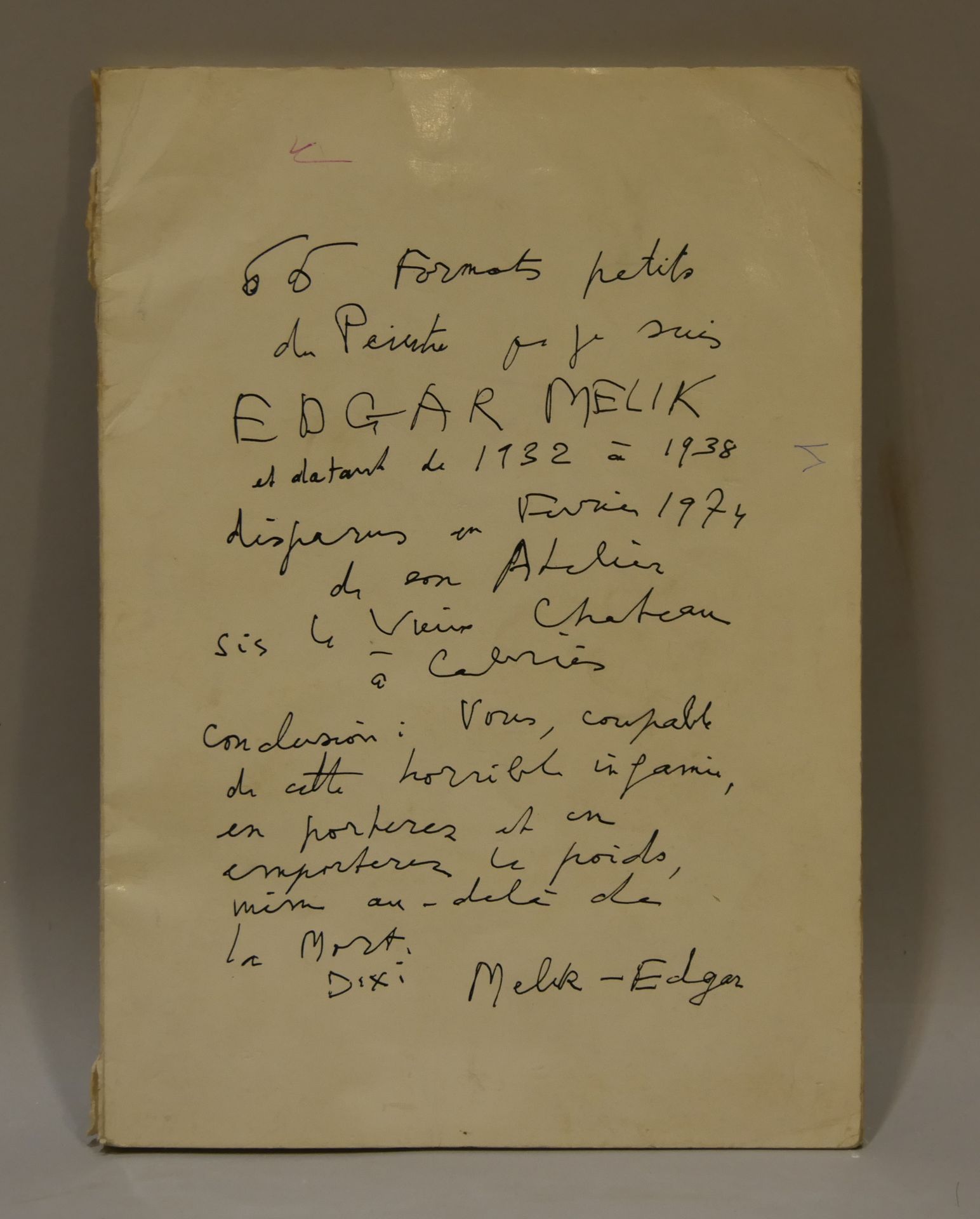 Null Edgar MELIK (1904-1976) - "66 Formats petits du Peintre que je suis EDGAR M&hellip;
