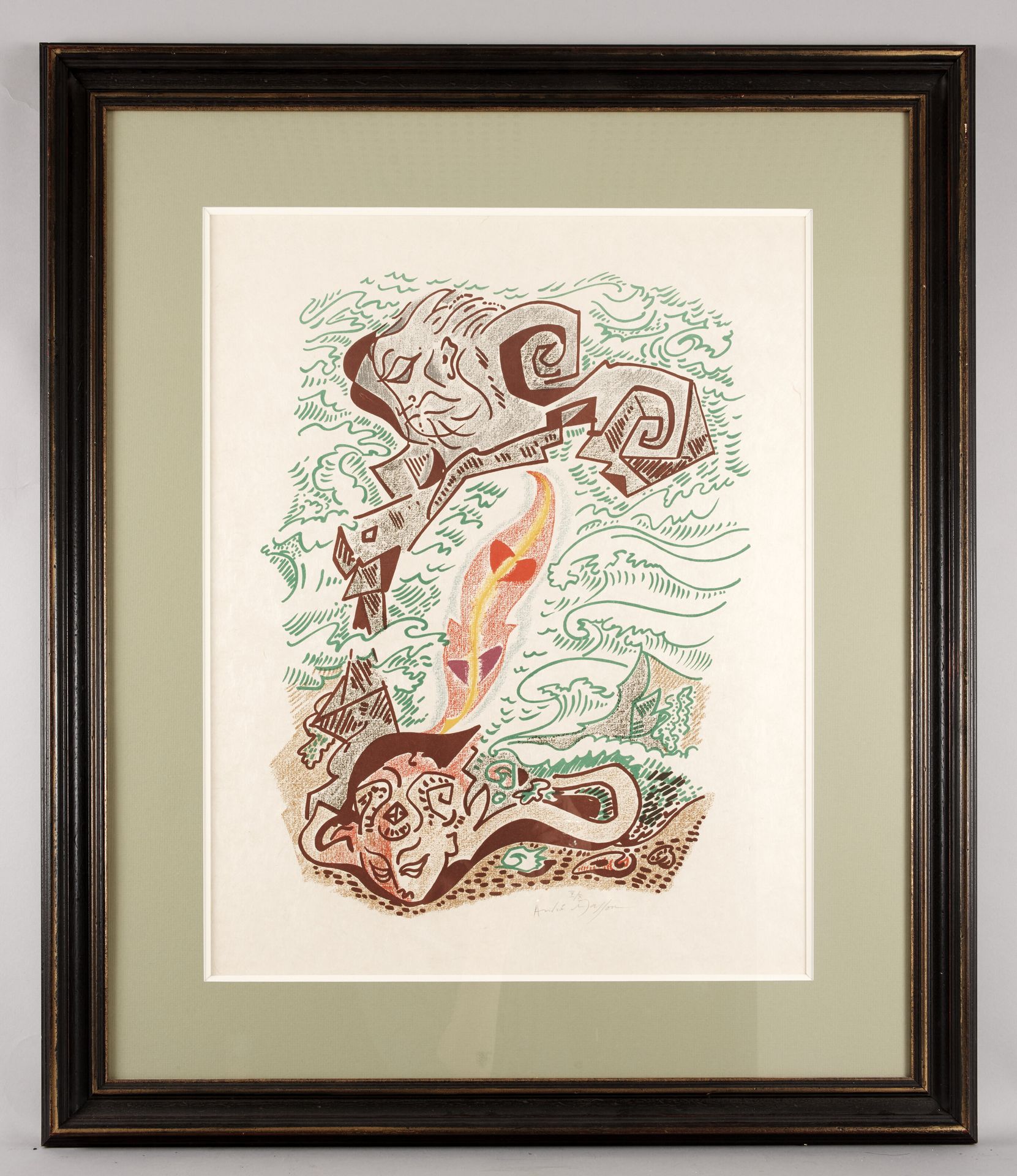 Null André MASSON (1896-1987) - Sables mouvants - Aquatinte en manière de crayon&hellip;