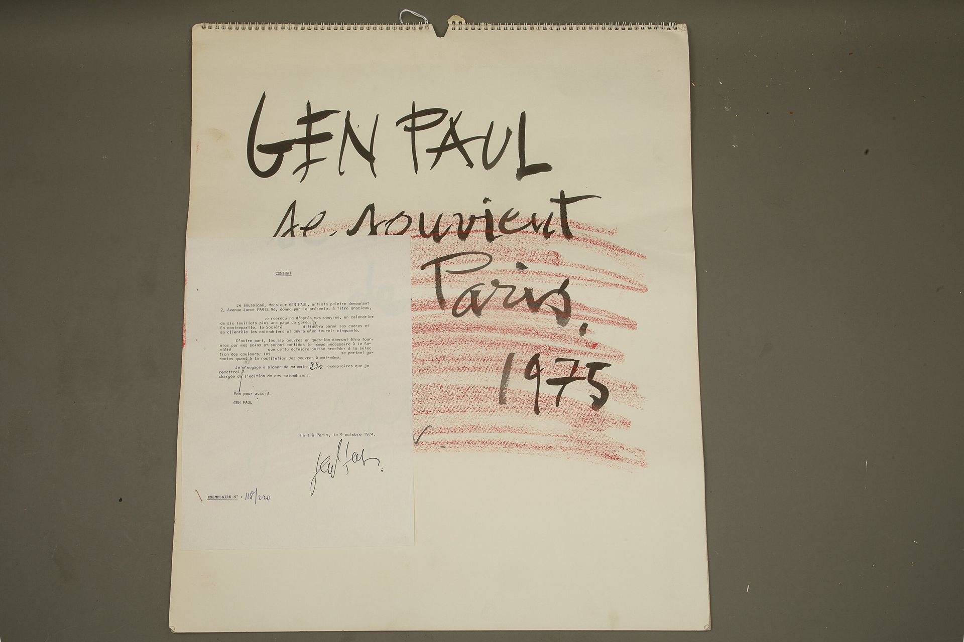 Null (Eugène Paul dit) GEN PAUL (1895-1975) - Calendrier de 1975 avec 6 lithogra&hellip;