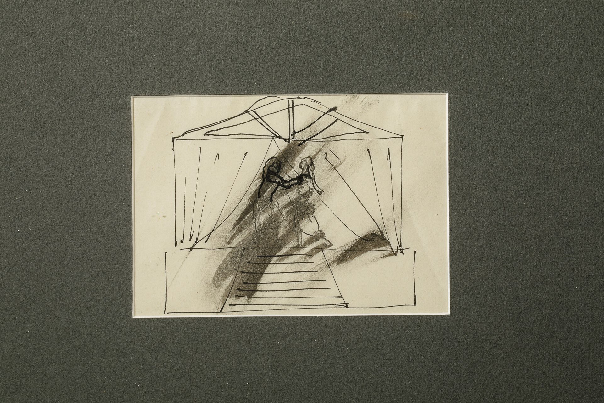Null Christian BERARD (1902-1949) - Couple dansant - Encre sur papier - 8,5 x 12&hellip;