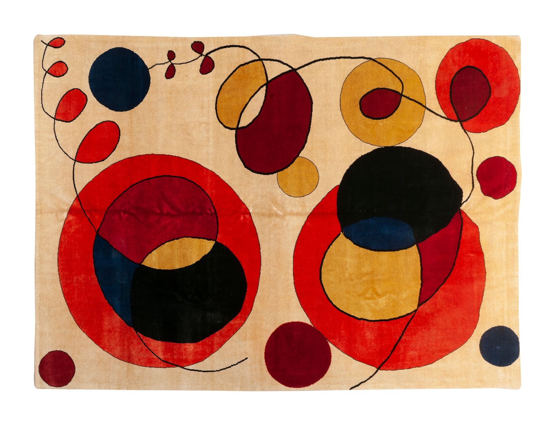 Tapis moderne contemporain XXème, carton d'après Calder (1898-1976), Tapis en la&hellip;