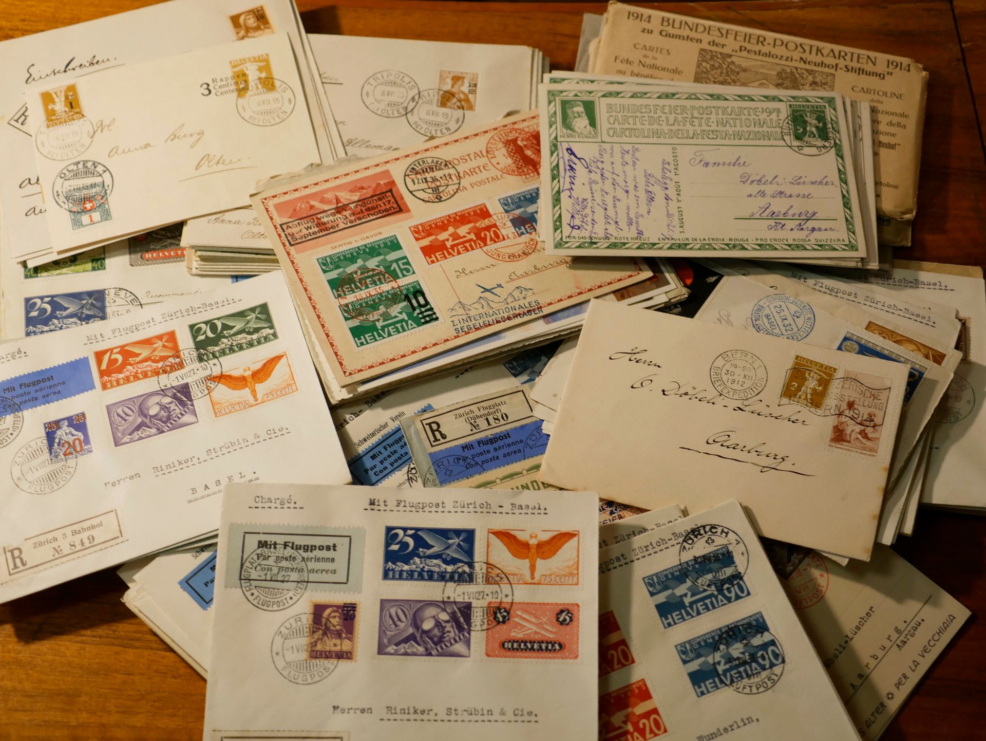 Null SUISSE Emissions 1900/1938 : Lot de lettres et entiers postaux, plusieurs d&hellip;