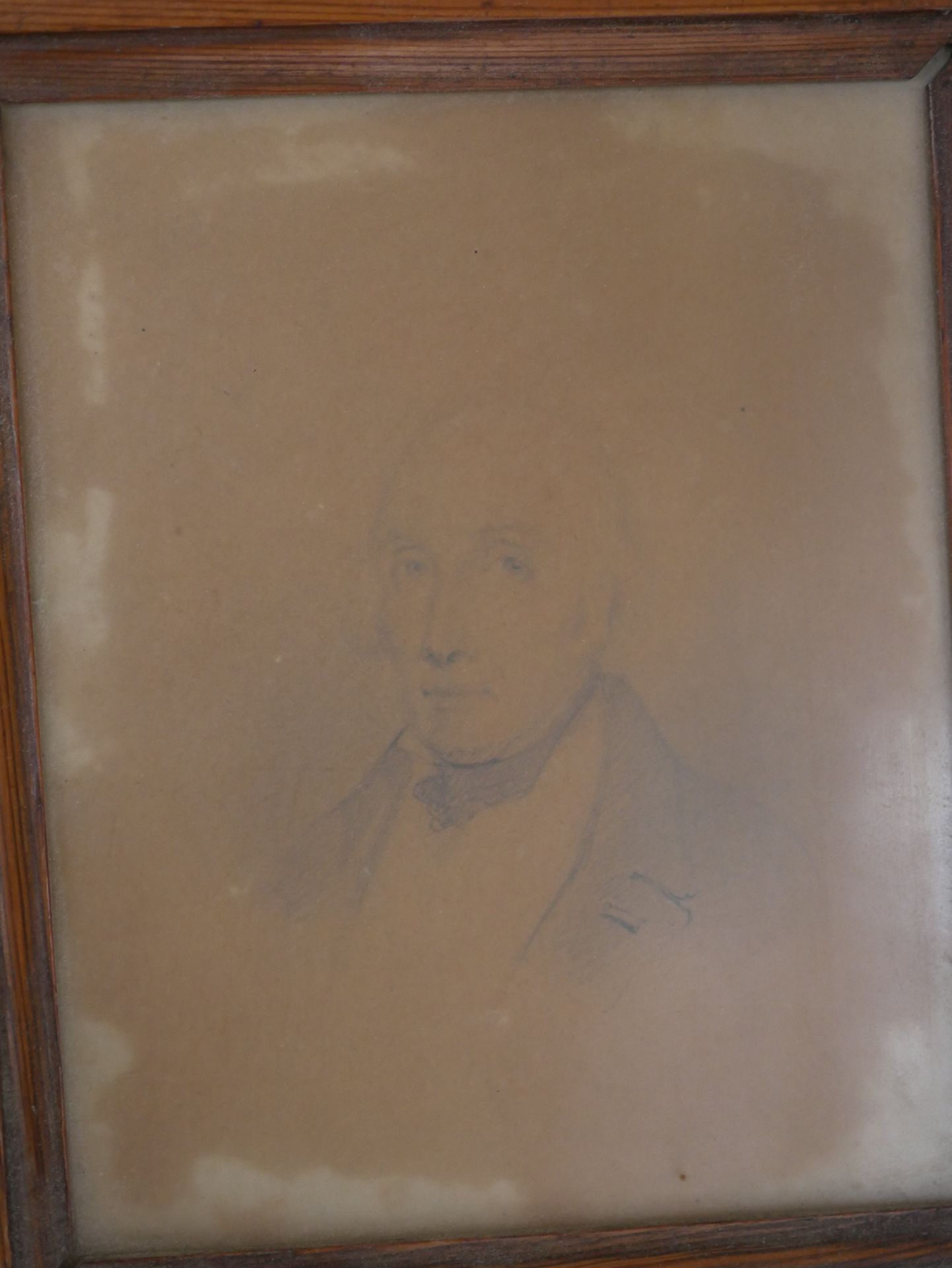 Null Ecole Française XIXè siècle. Portrait d'homme. Crayon et aquarelle. 15 x 15&hellip;