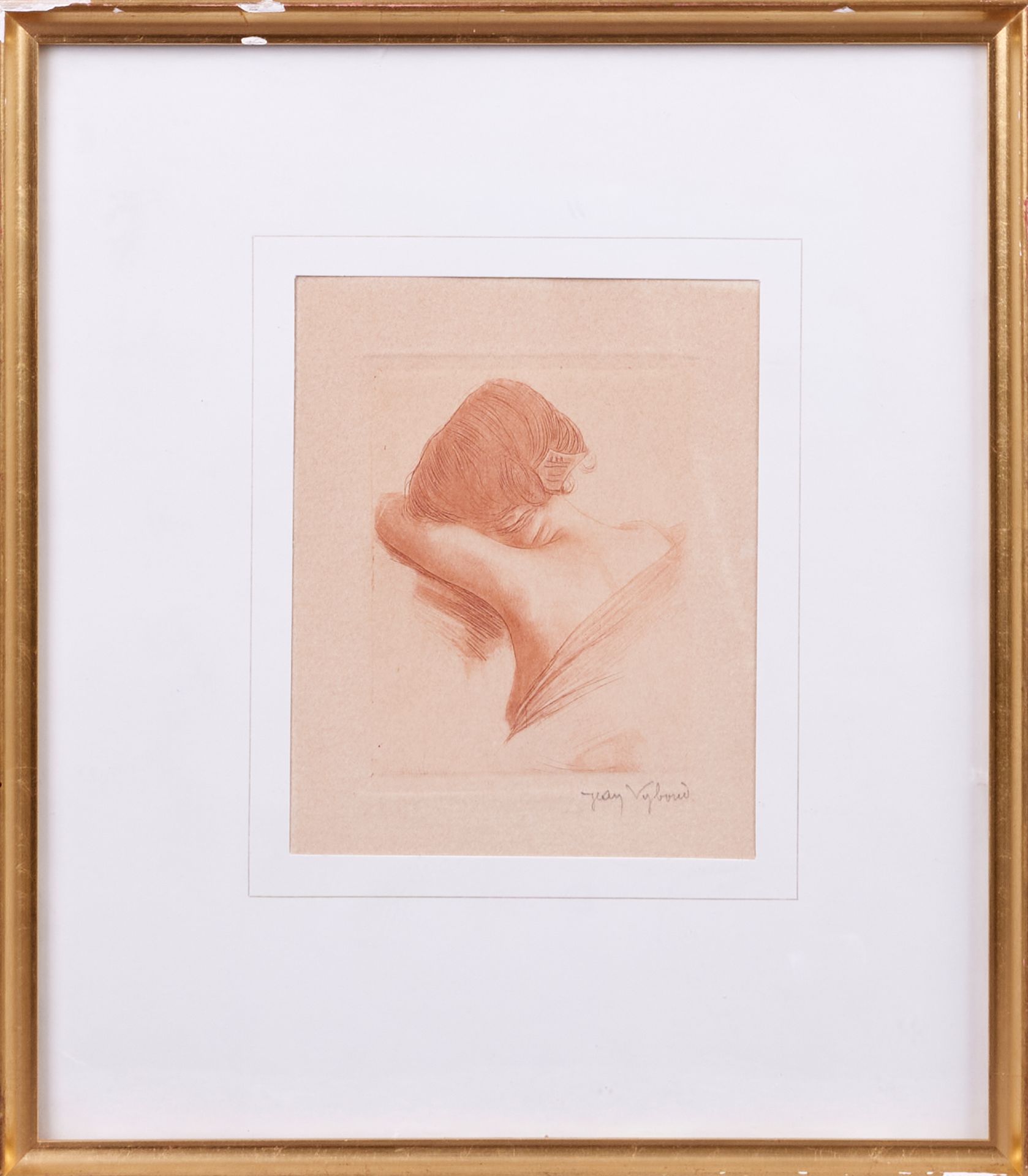 Null Jean VYBOUD (1872 - 1944). Donna di schiena. Stampa