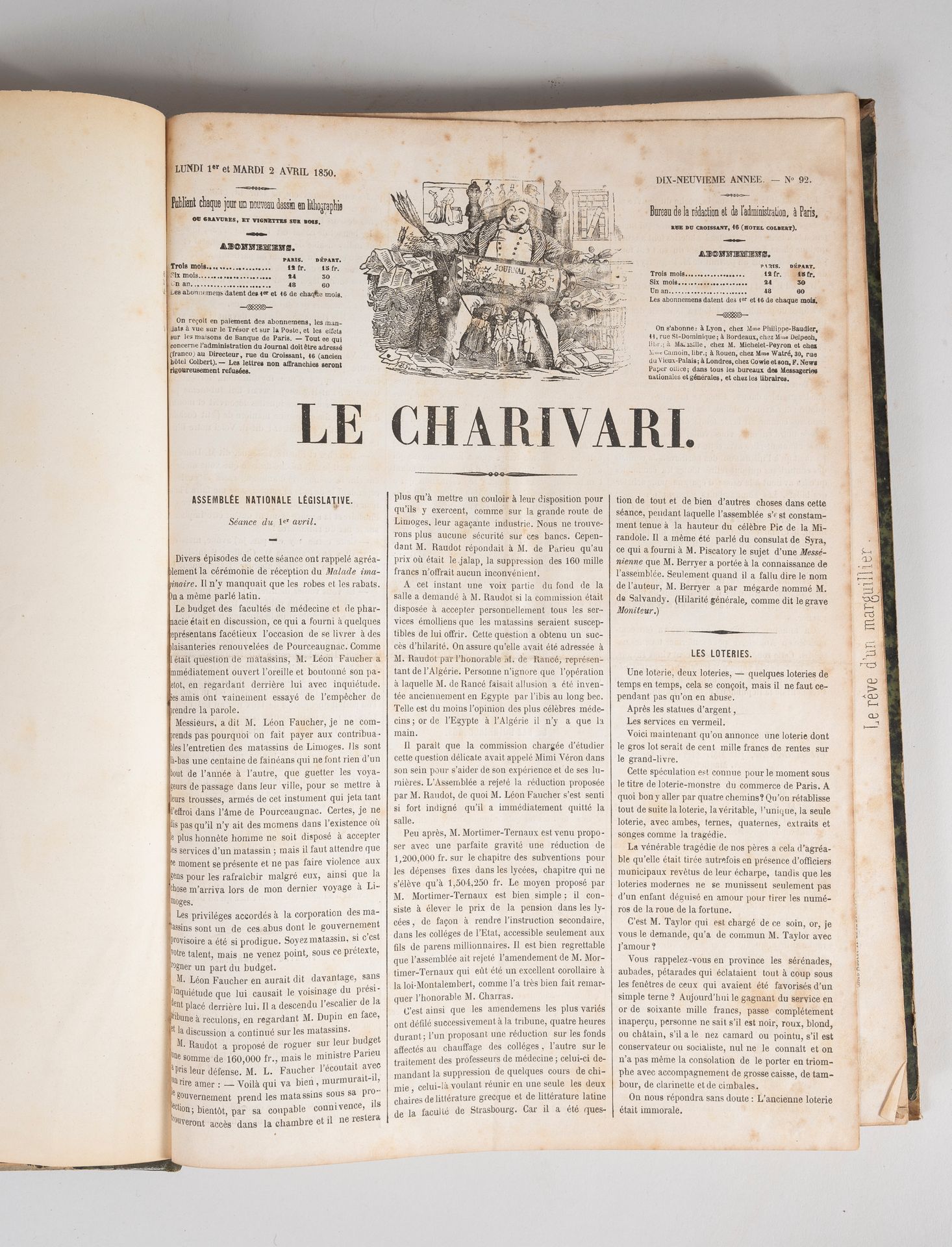 Null Le CHARIVARI du 1er avril au 30 juin 1850. 

Au total 78 lithographies., im&hellip;