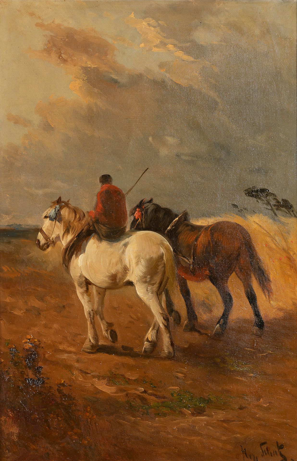 Null École flamande du XIXè siècle

Retour avec les chevaux

Huile sur toile, si&hellip;