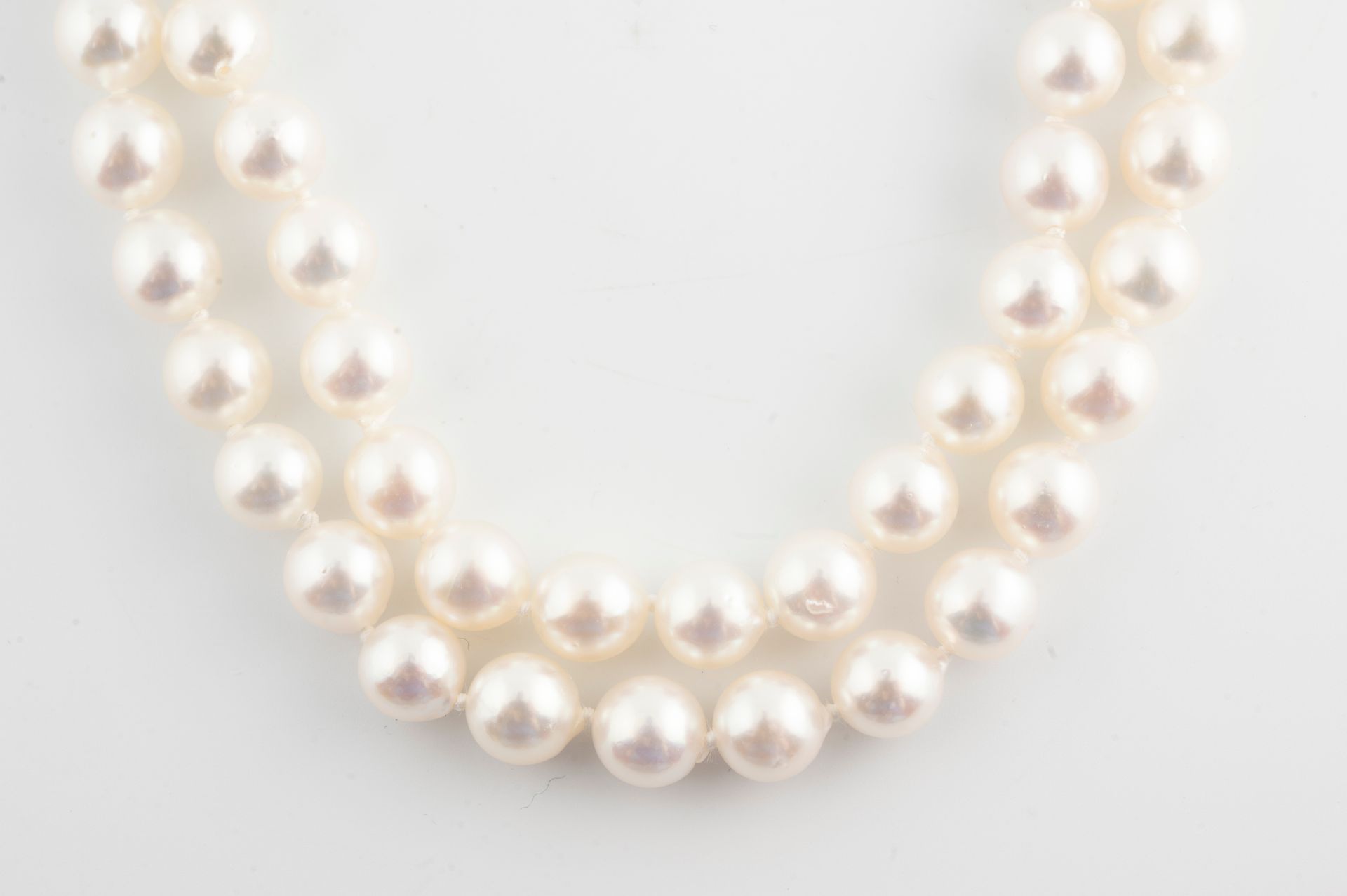 Null Long sautoir de perles de culture Akoya du Japon (7,5/8,0 mm). Fermoir en o&hellip;