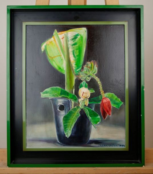 Null Milena PALAKARKINA (1959-) - Nature morte - huile sur panneau signée et dat&hellip;