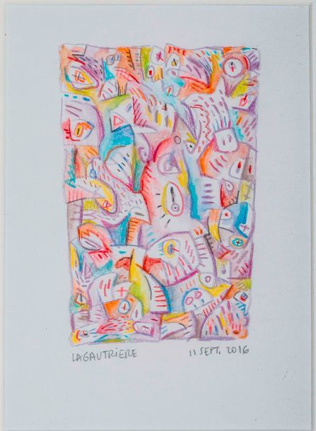 Null Philippe LAGAUTRIERE (1953) - Dessin au crayons et rehauts de gouache multi&hellip;