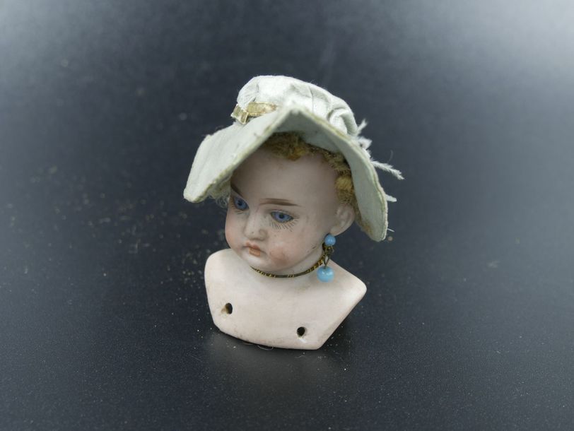 Null Armand MARSEILLE- Tête de poupée en porcelaine, Yeux bleus- bouche ouverte,&hellip;