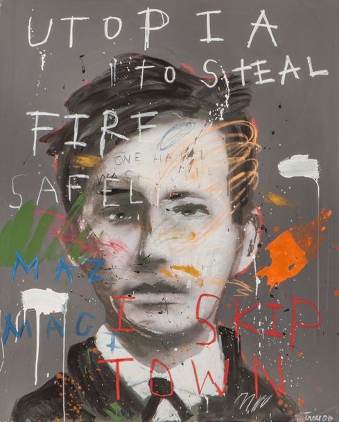 Troy HENRIKSEN Troy Henriksen: "Self-Portrait", 2869, mixte sur toile, 130 x 162&hellip;