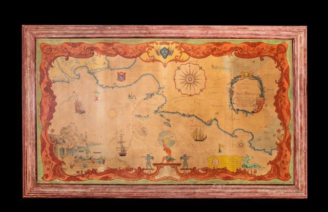 Null Grande carte de Provence aquarellée « dédiée à 
Monsieur le Duc de Marigny,&hellip;