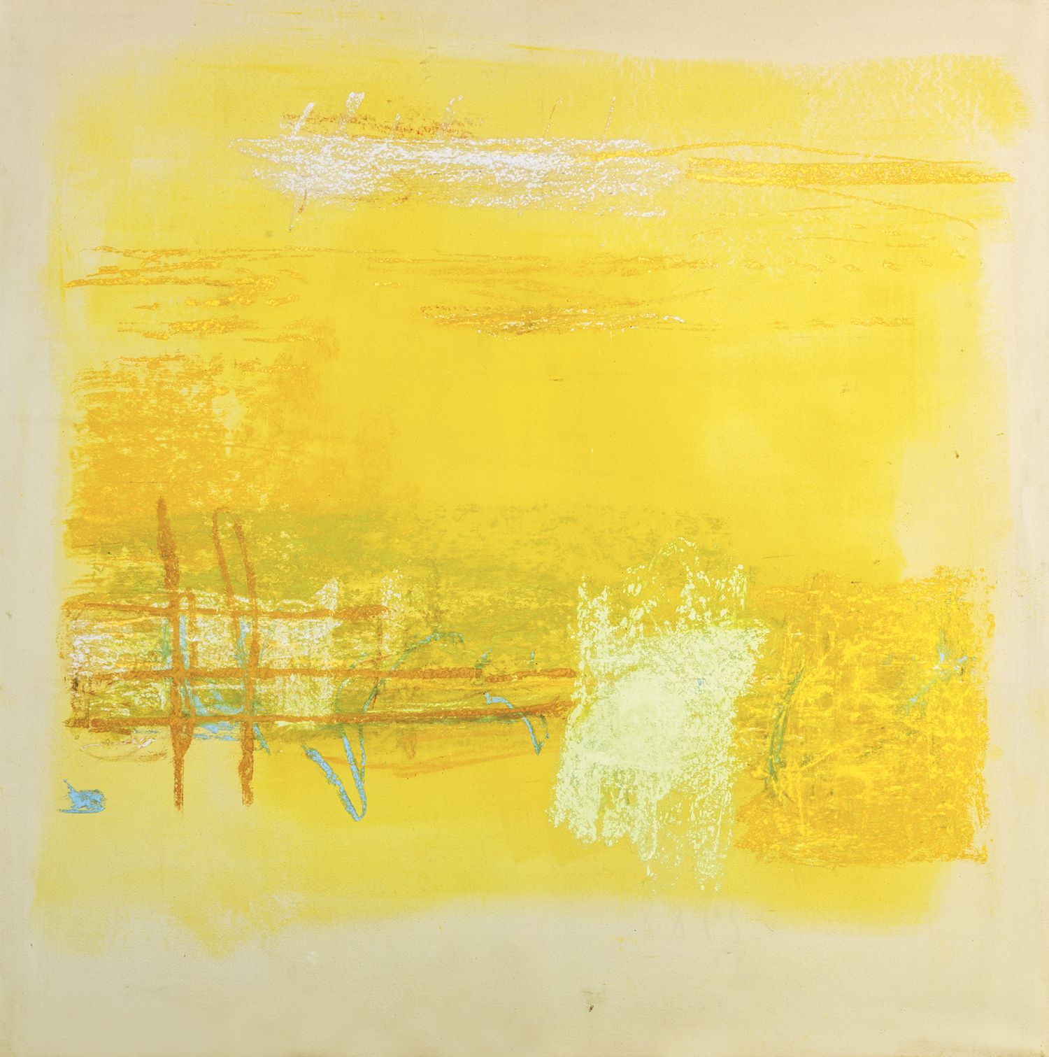 FRYDMAN Monique "Golden yellow II" Pastelli secchi, pigmenti e legante su tela 1&hellip;