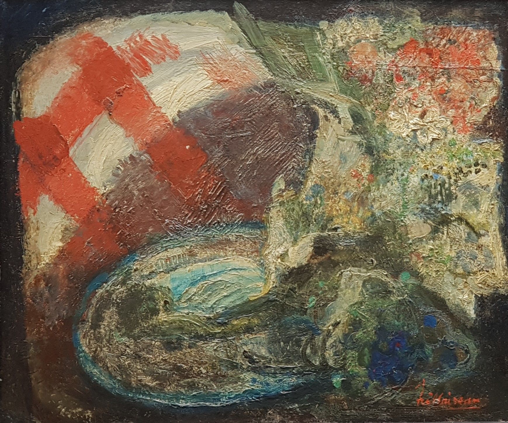 HILLAIREAU Georges (1884-1954) "Bouquet de fleurs" Huile sur toile 60 x 73 cm en&hellip;