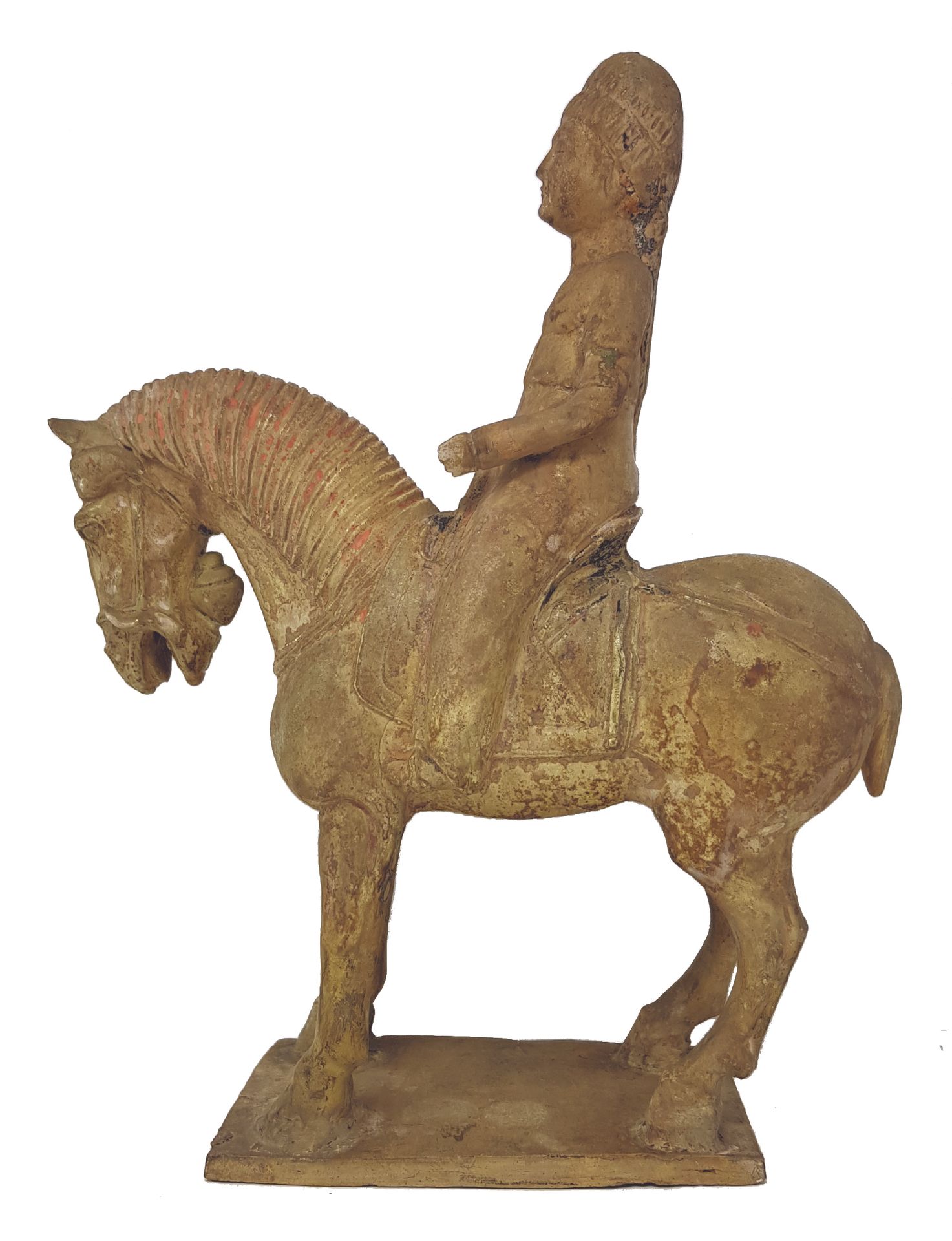 La cavalière en terre-cuite 
China, Sui-Tang style, late 7th-8th century. H. 28,&hellip;