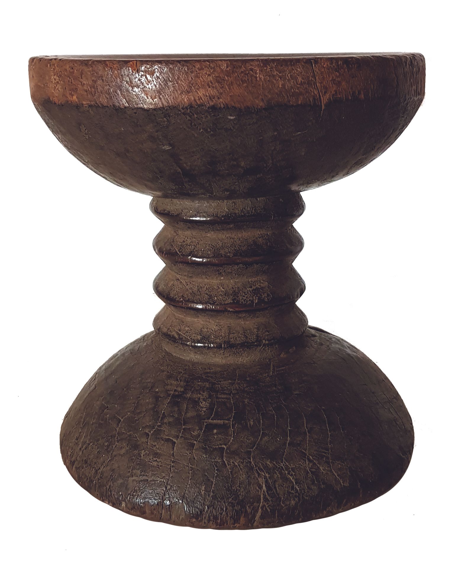 Tabouret DAN 
DAN stool, circular seat and foot connected by a carved shaft with&hellip;