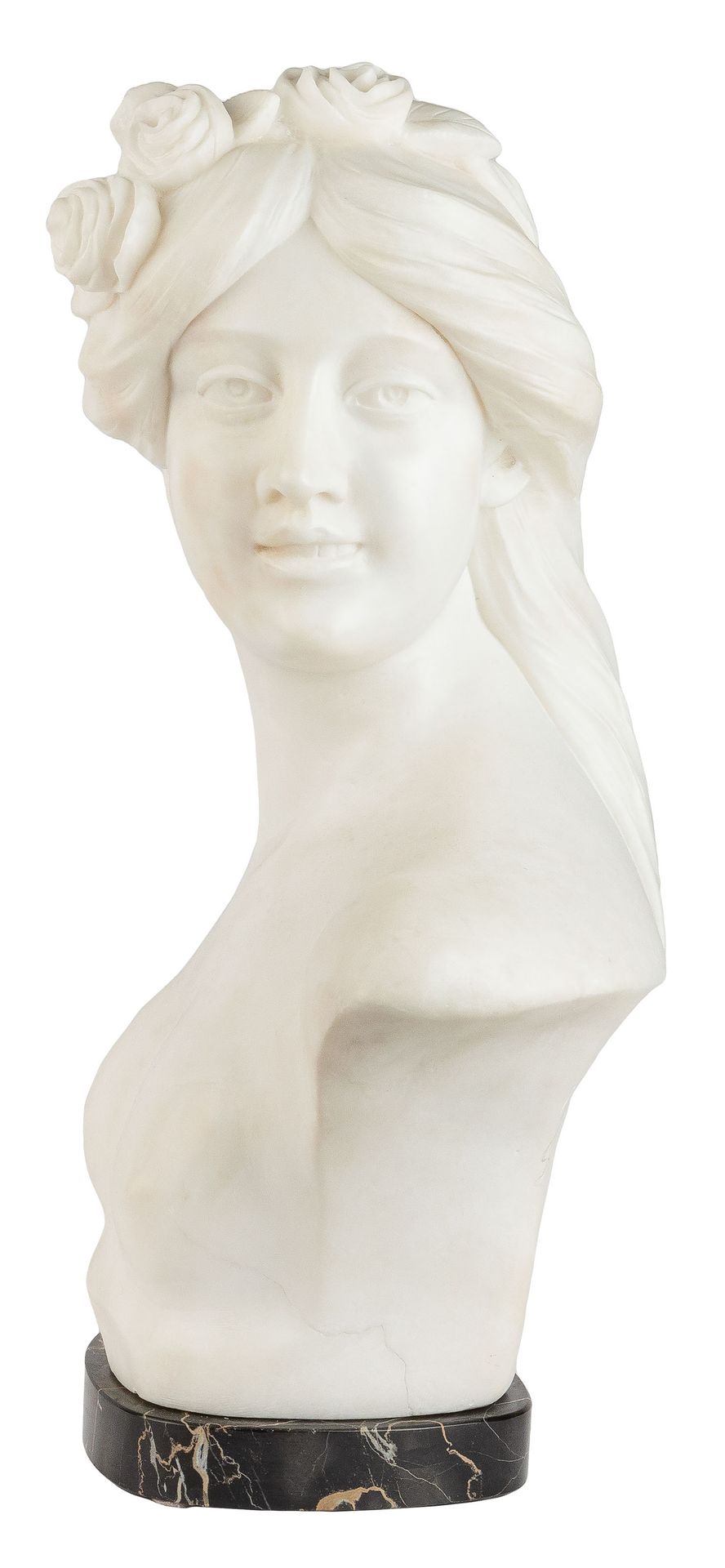 Jef LAMBEAUX (1852-1908) 弗洛拉的半身像。


白色大理石的雕塑。签名为 "Jef Lambeaux"。


黑色大理石底座。

，高：&hellip;